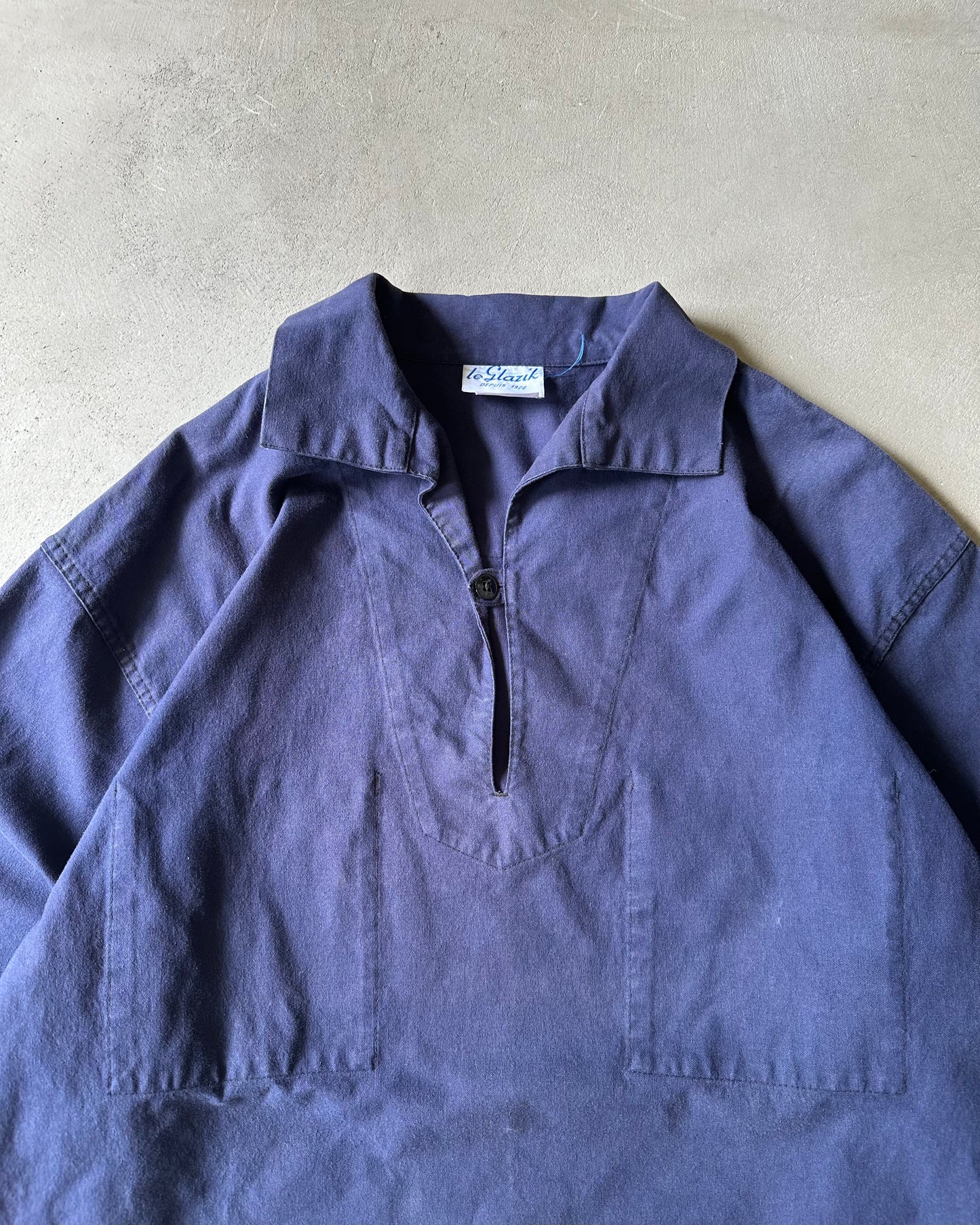 1990s - Navy Le Glazik Fisherman Overshirt - XL