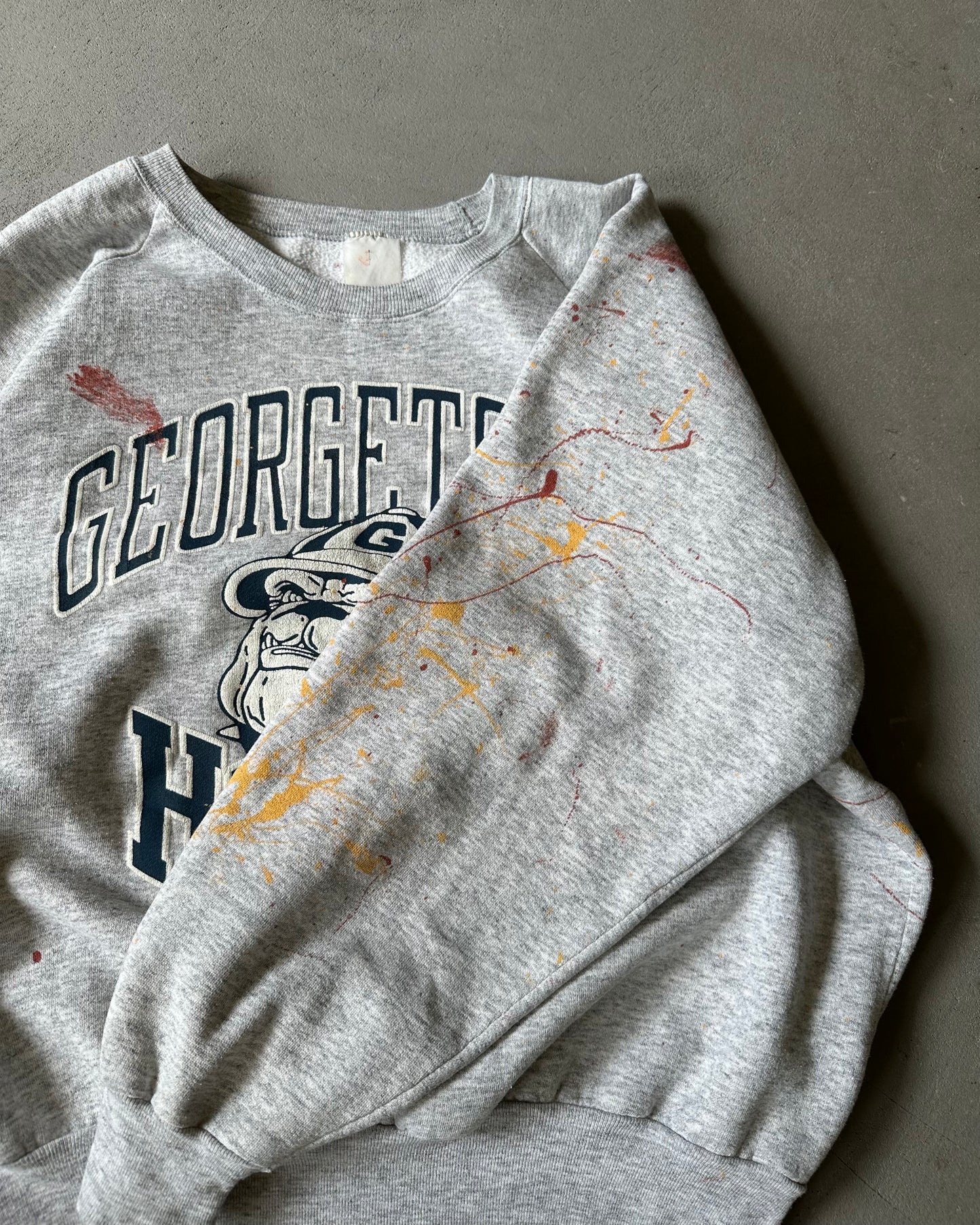 1980s - Heather Grey Painter Georgetown Raglan Crewneck - M