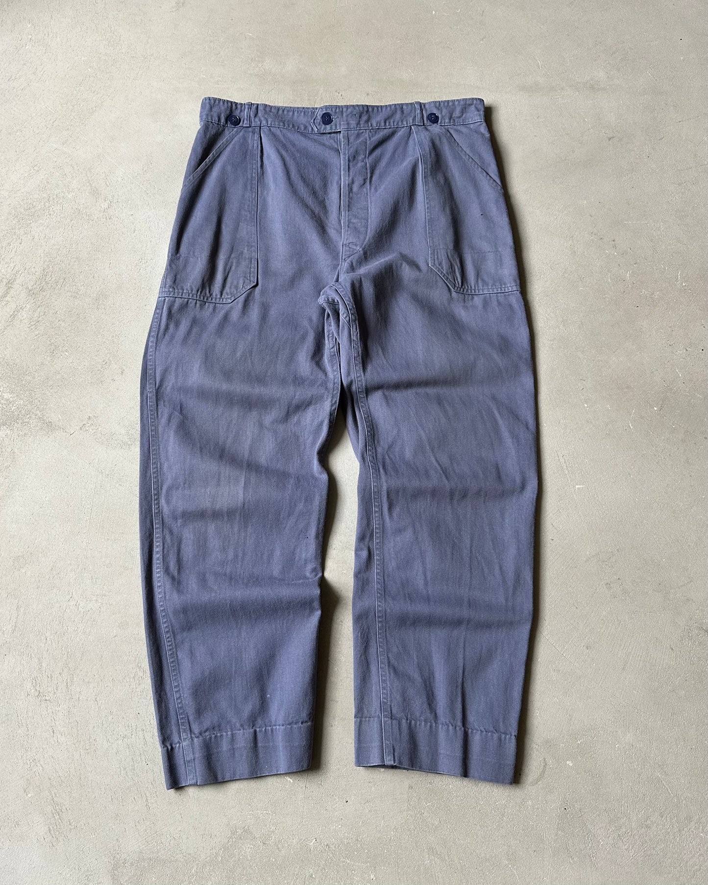 1970s - Blue Euro Fatigue Pants - 36x29