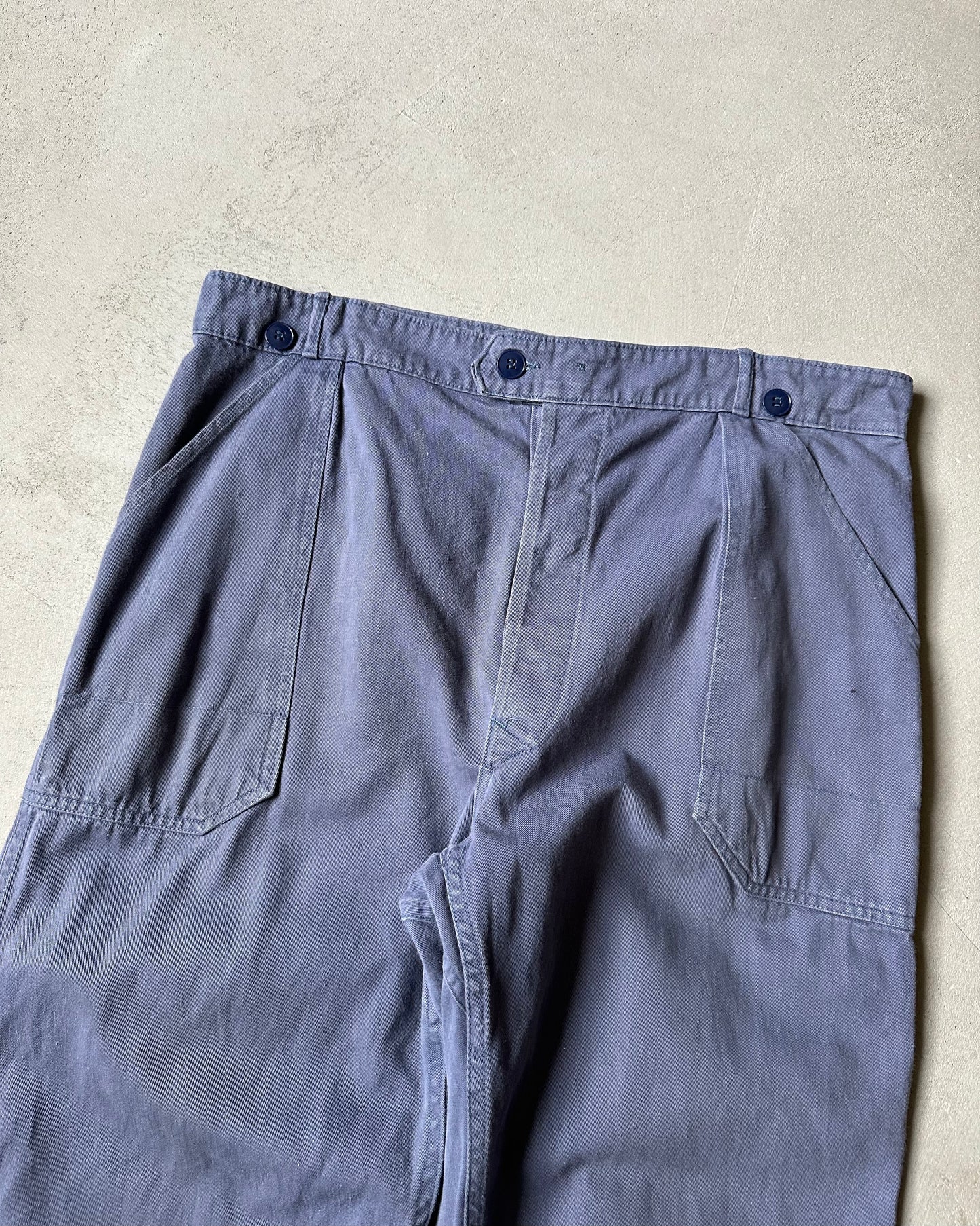 1970s - Blue Euro Fatigue Pants - 36x29