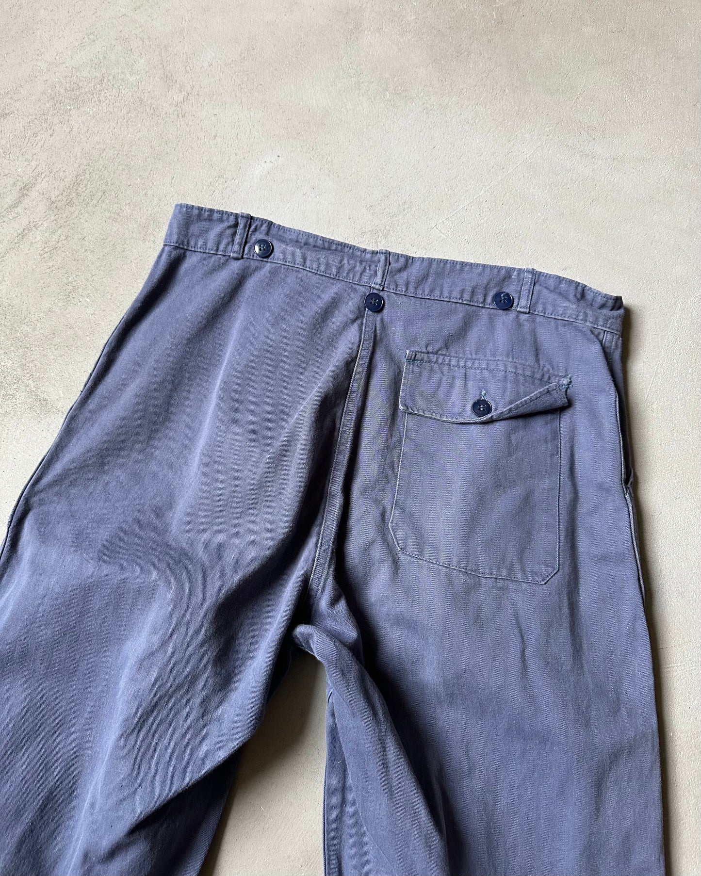 1970s - Blue Euro Fatigue Pants - 36x29