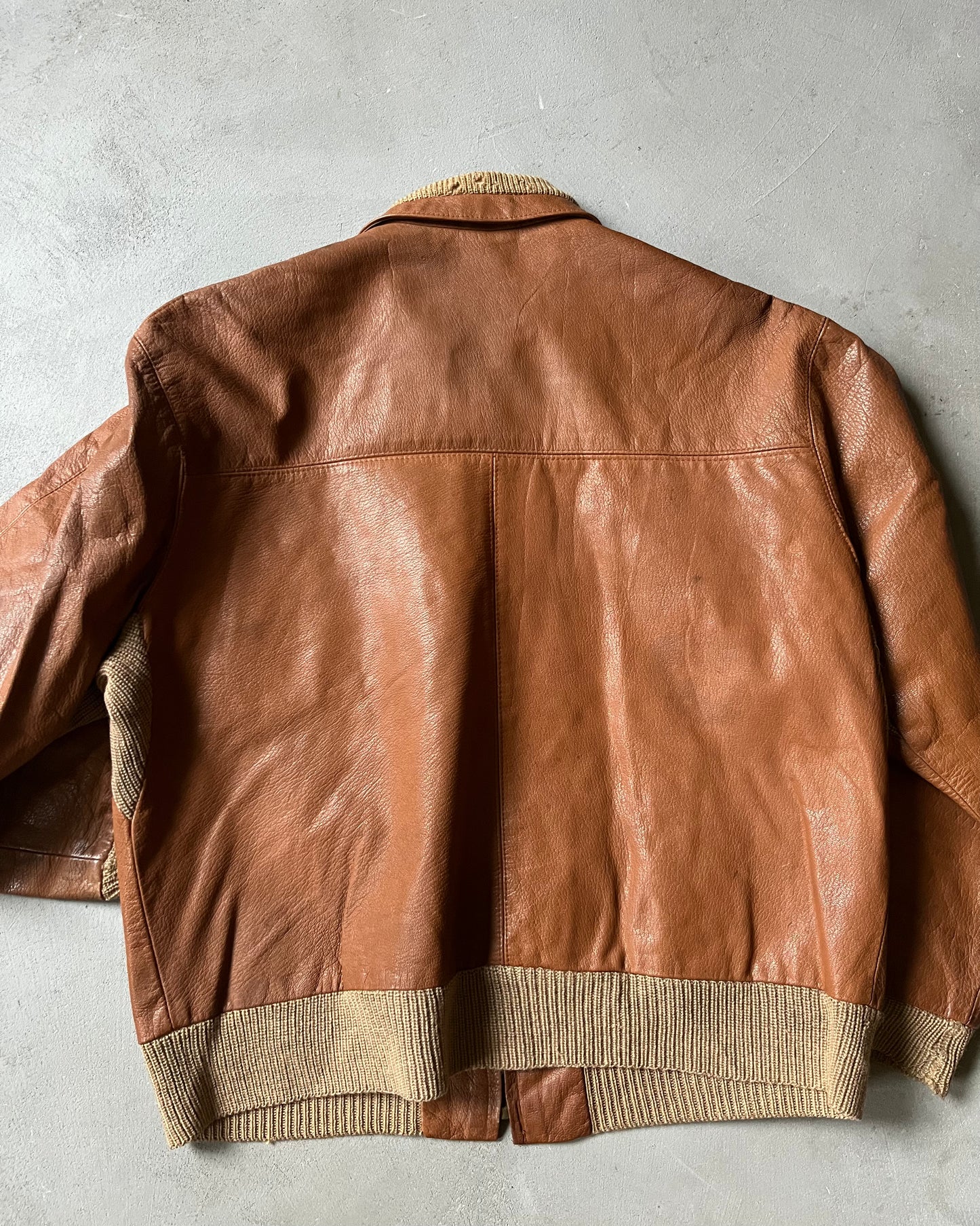 Années 1950 - Blouson en cuir européen Cognac - M/L