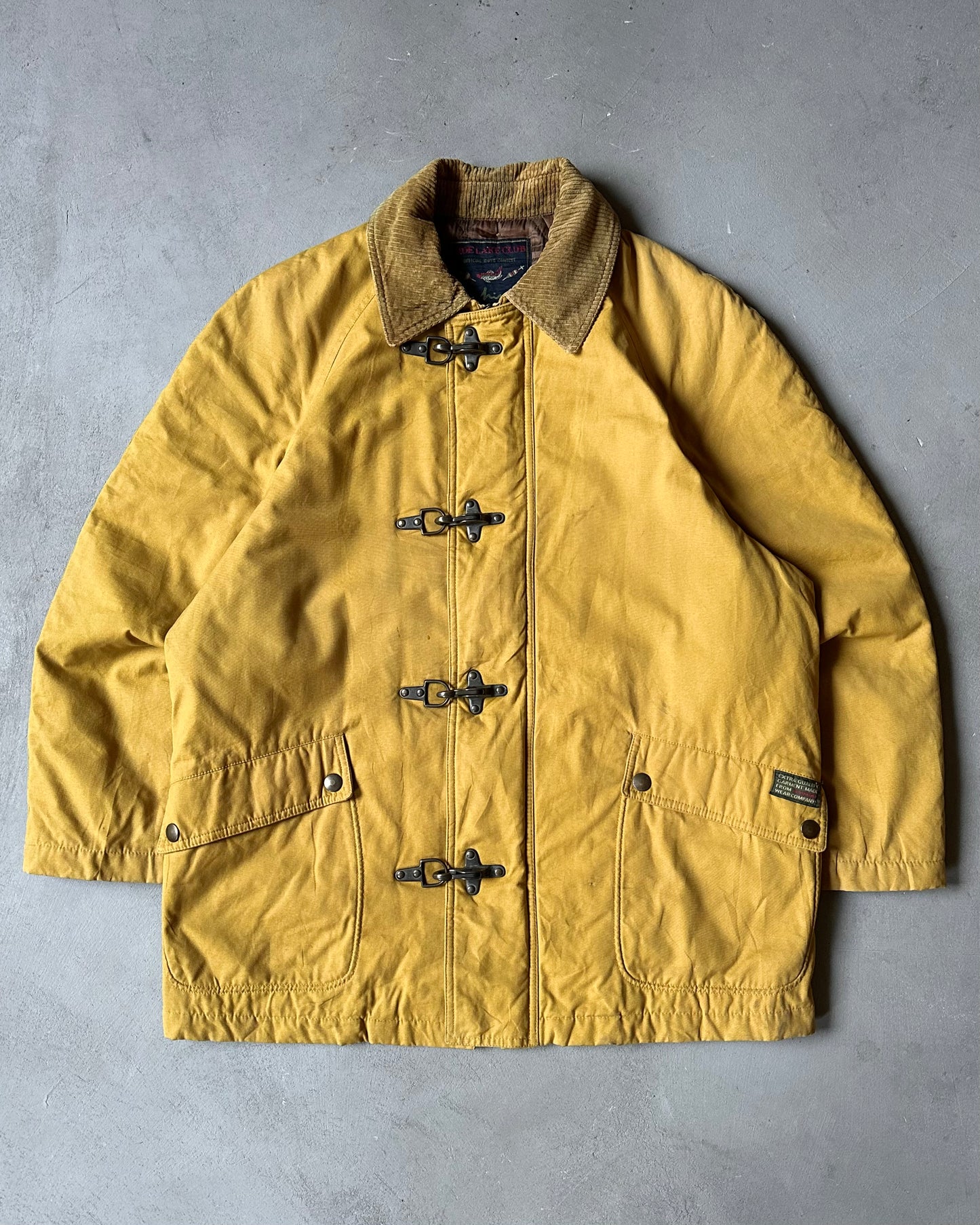 1990s - Yellow Quilted Fireman Coat - M