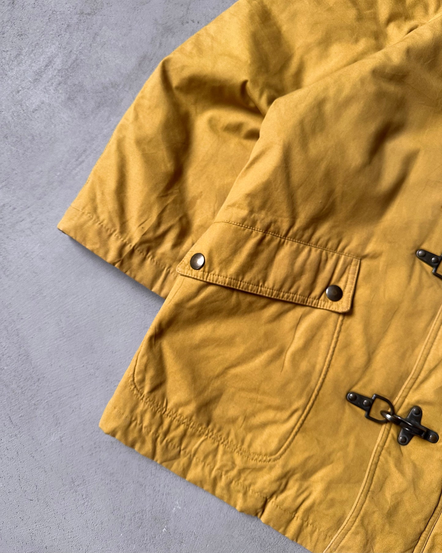 1990s - Yellow Quilted Fireman Coat - M