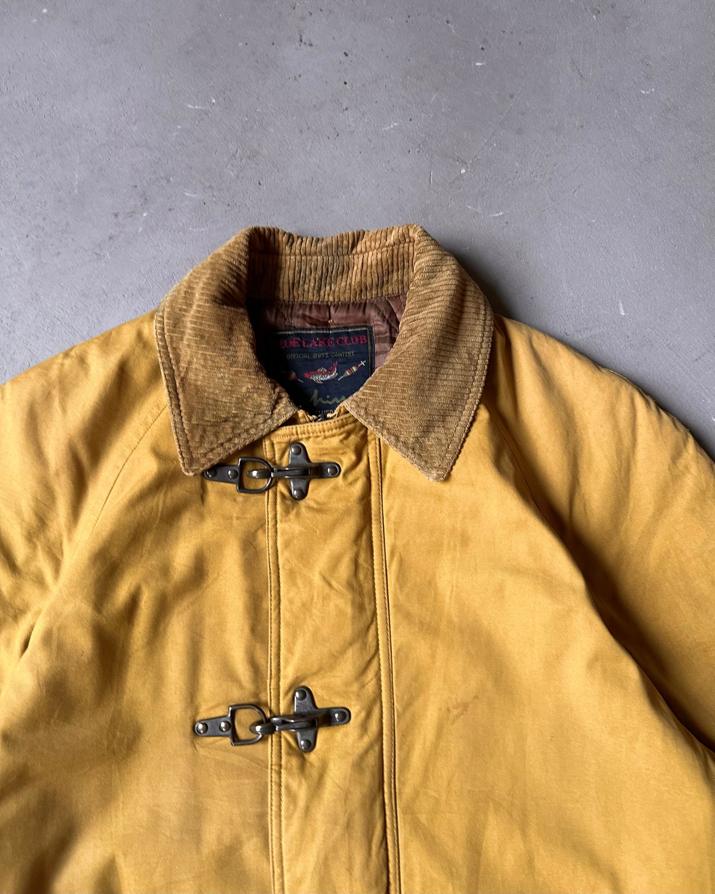 1990s - Yellow Quilted Fireman Coat - M