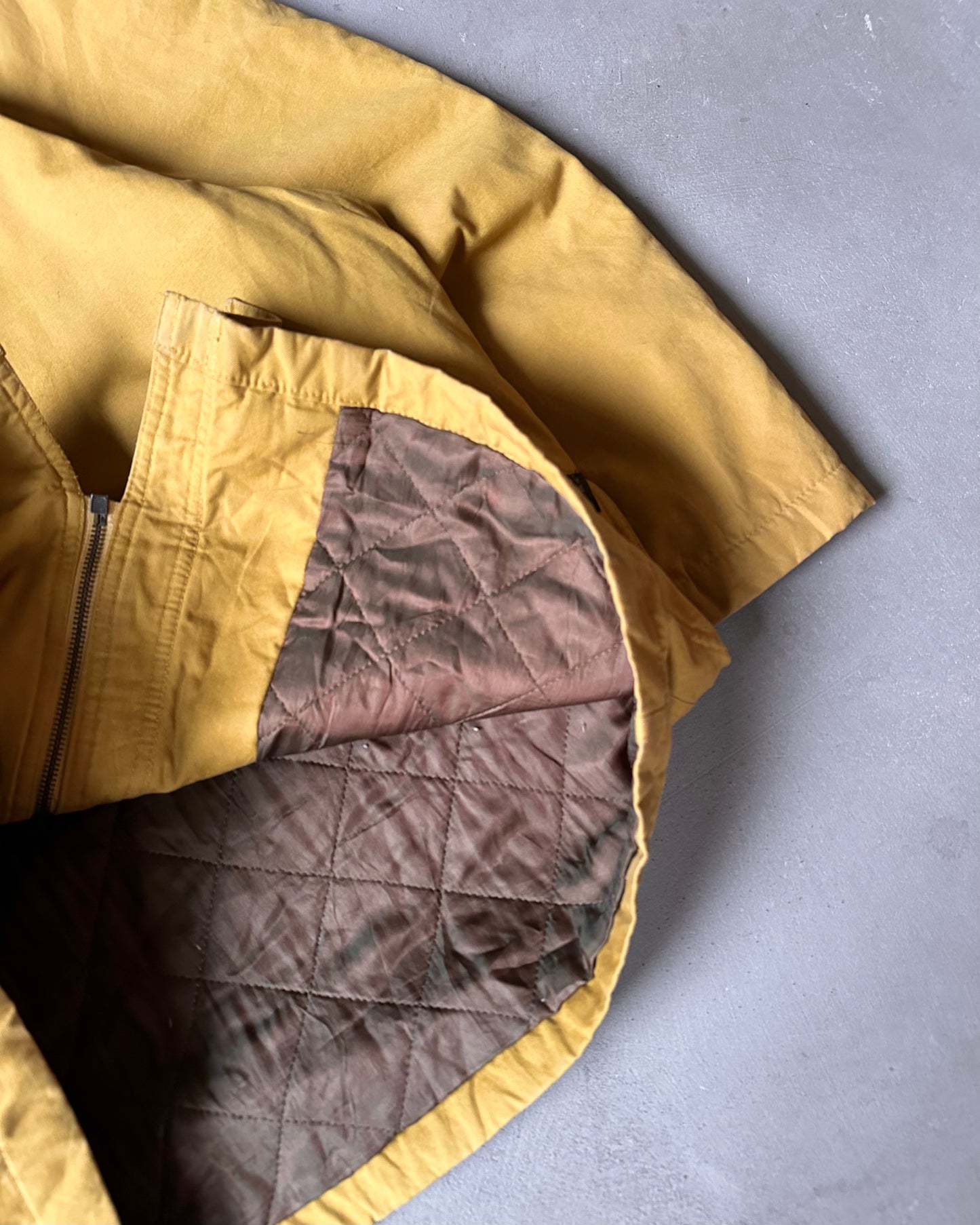 1990s - Yellow Quilted Fireman Coat - M