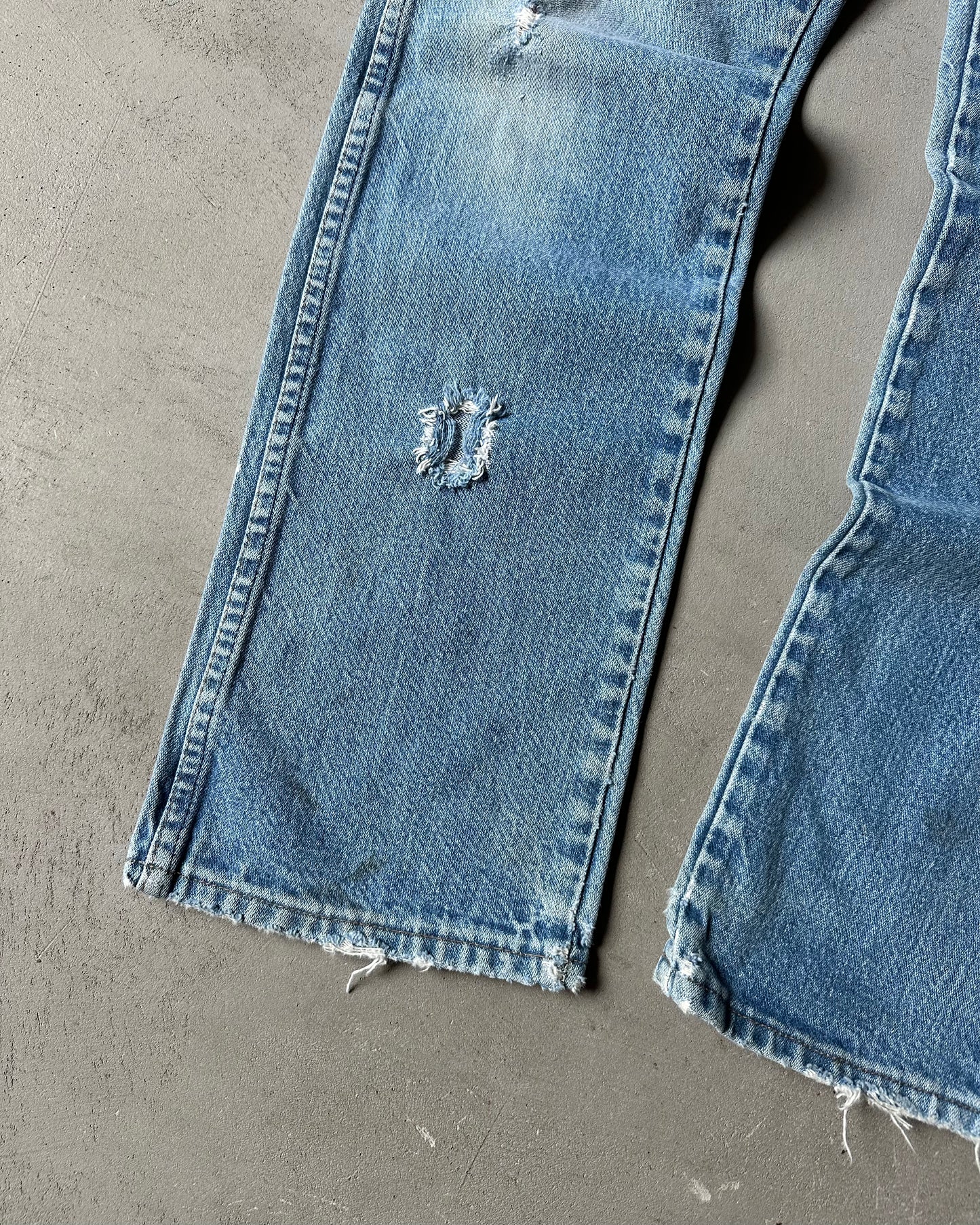 1980s - Distressed Patchwork Wrangler Jeans - 29x30