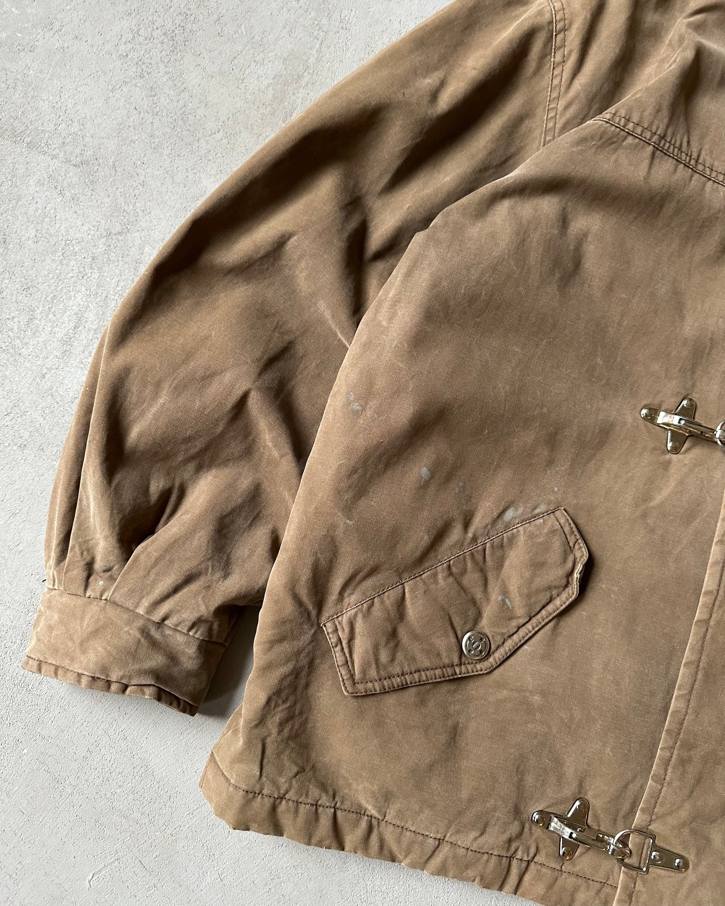 1990s - Light Brown Quilted Fireman Coat - XL