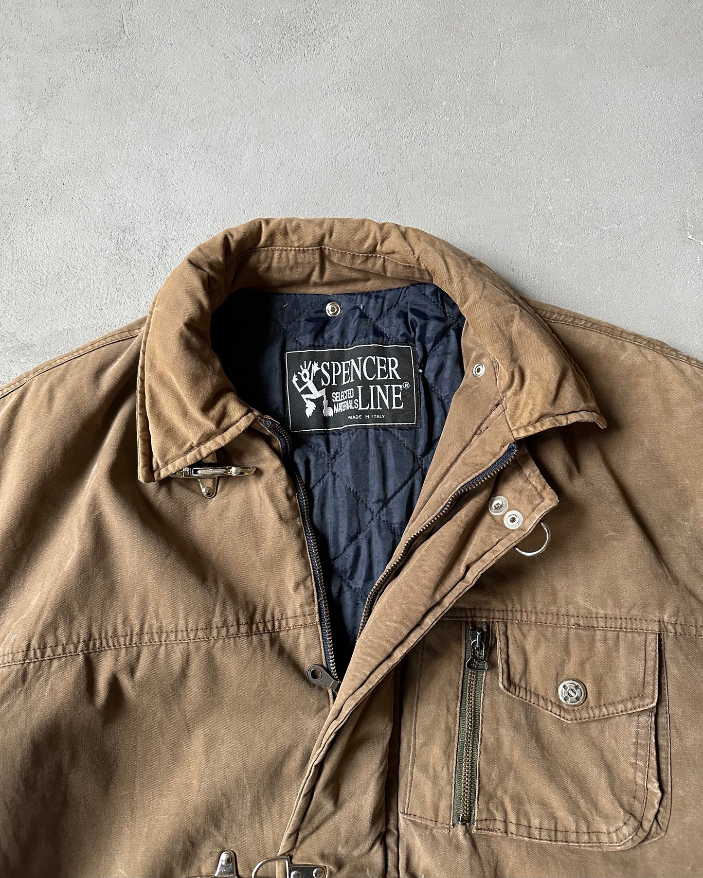 1990s - Light Brown Quilted Fireman Coat - XL