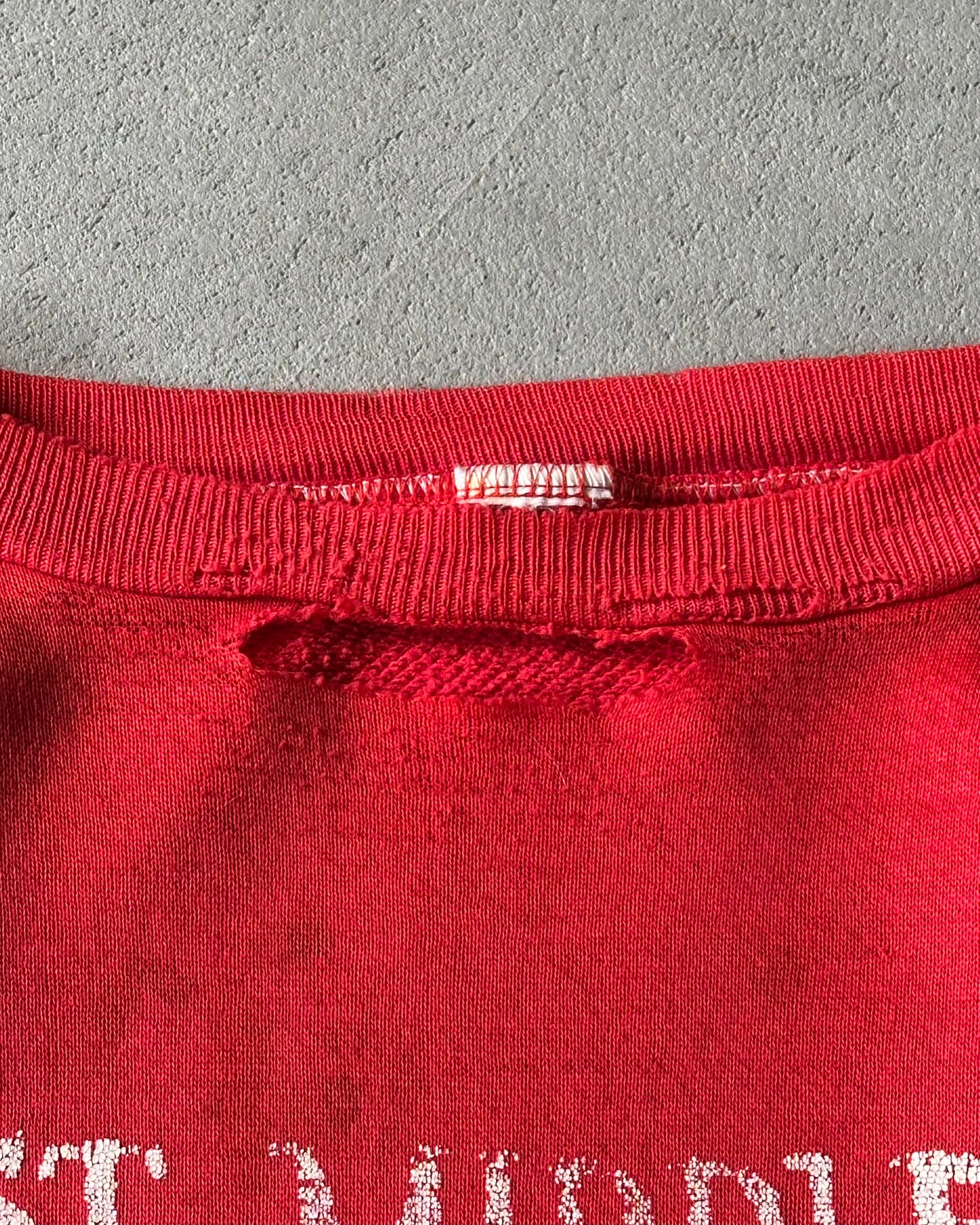 1970s - Distressed Red Big Reds Crewneck - S/M
