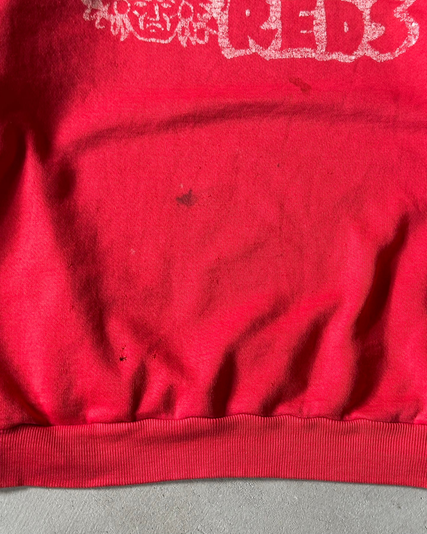 1970s - Distressed Red Big Reds Crewneck - S/M