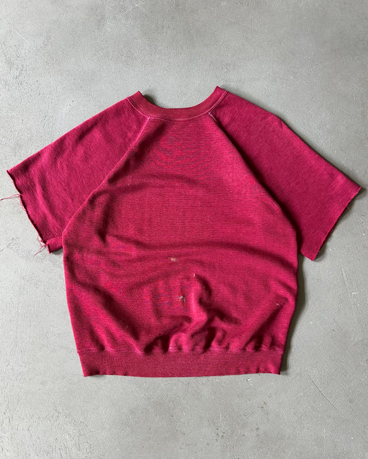 1970s - Raspberry Cut Off Raglan Crewneck - M