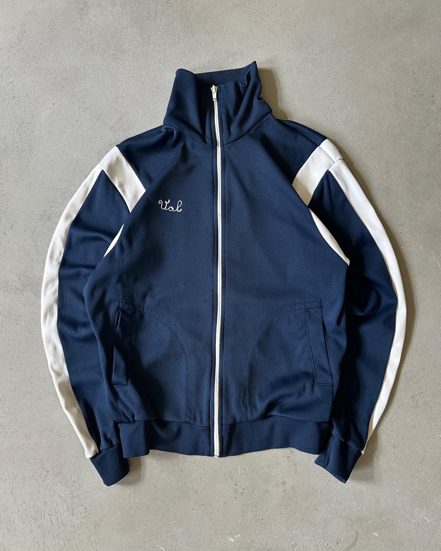 1980s - Navy/White World of Health Track Jacket - S