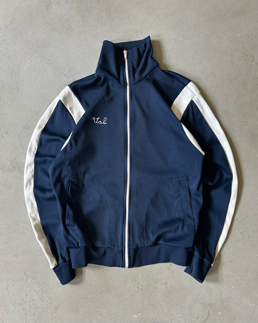 1980s - Navy/White World of Health Track Jacket - S