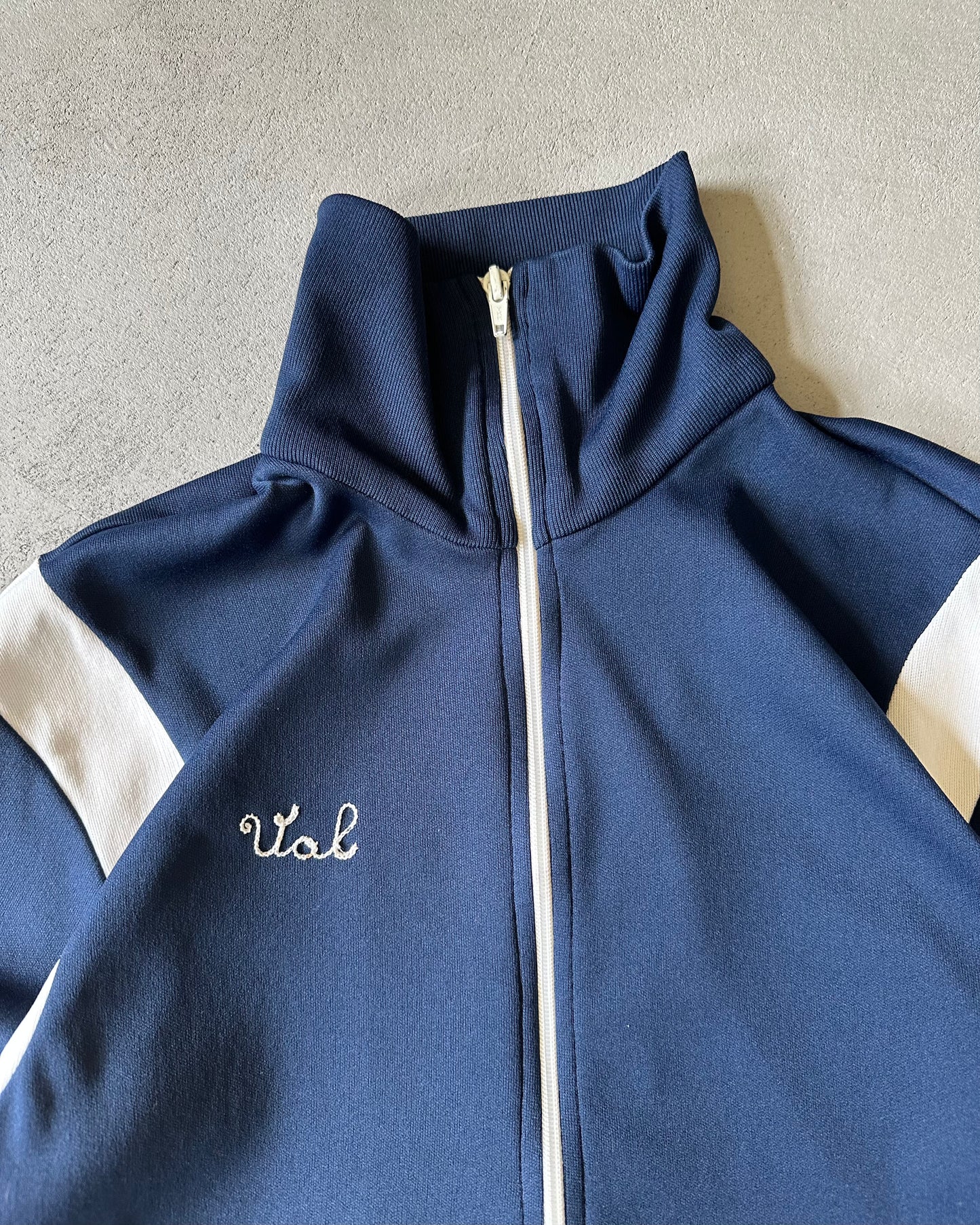 1980s - Navy/White World of Health Track Jacket - S