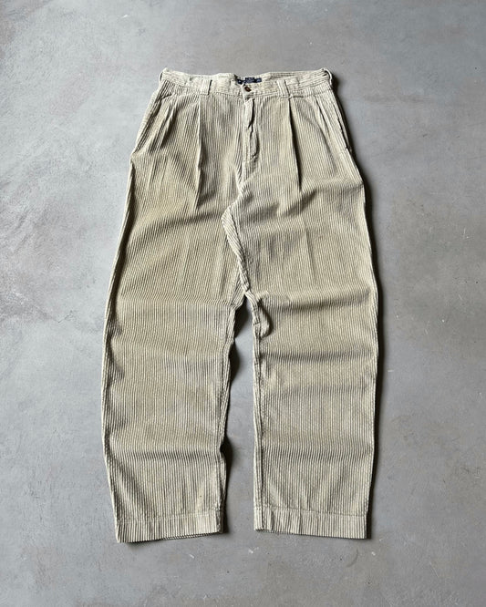2000s - Beige A&F Corduroy Trousers - 33x31
