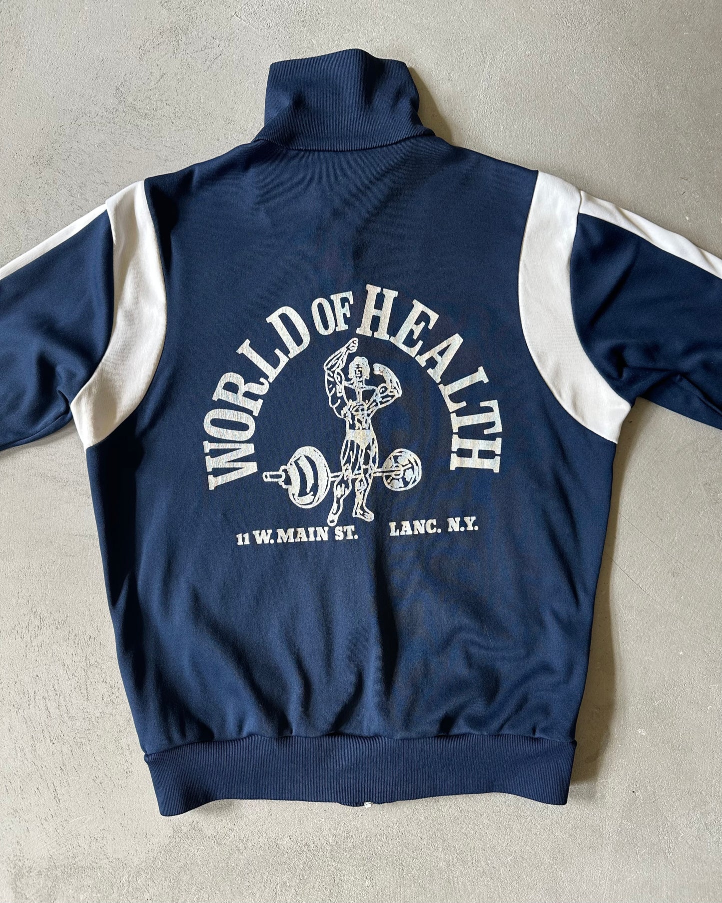 1980s - Navy/White World of Health Track Jacket - S