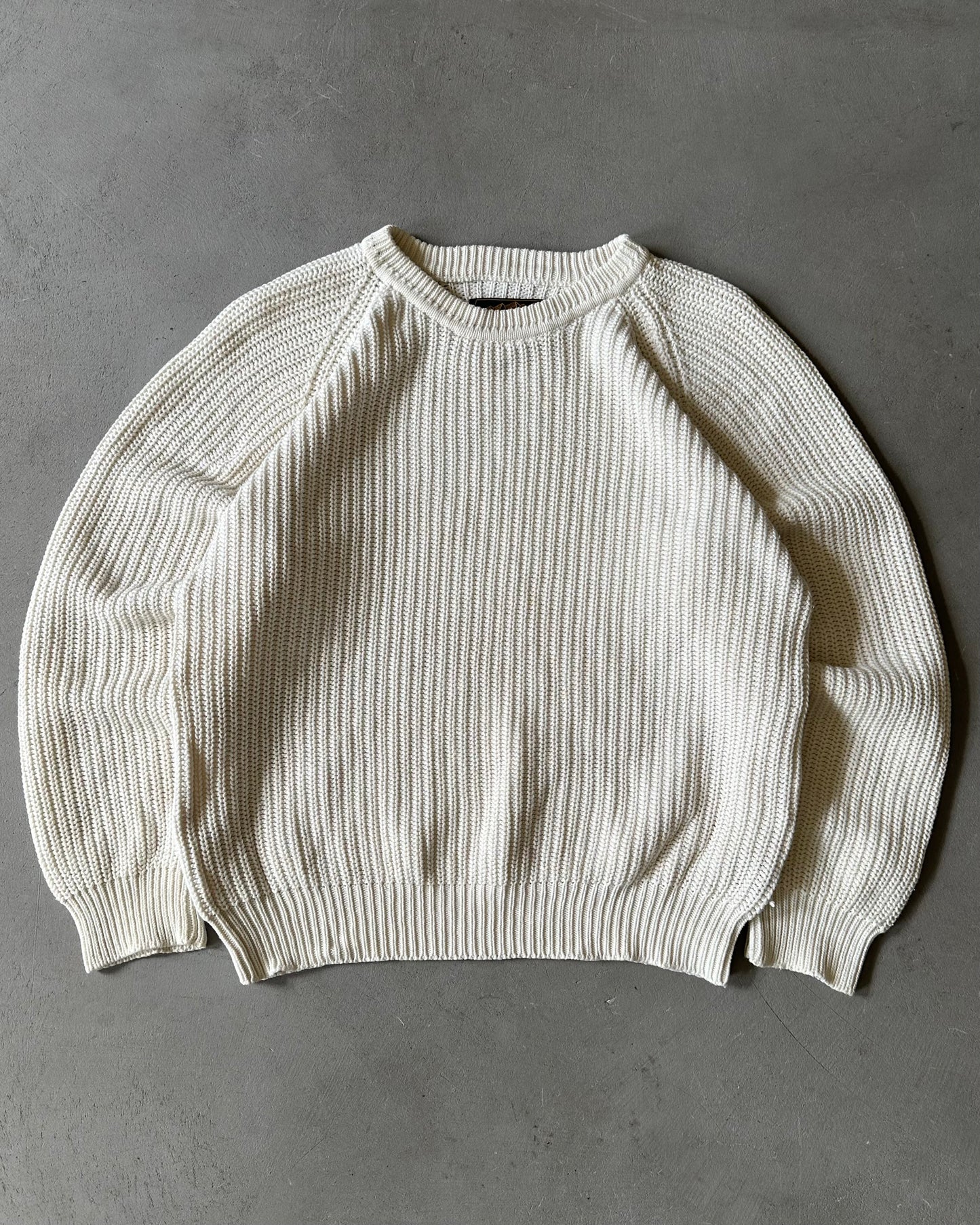 1990s - Cream Eddie Bauer Knitted Sweater - S