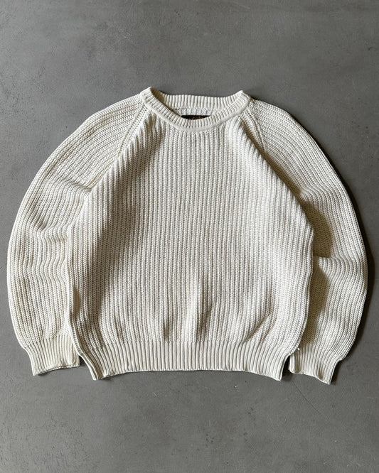 1990s - Cream Eddie Bauer Knitted Sweater - S