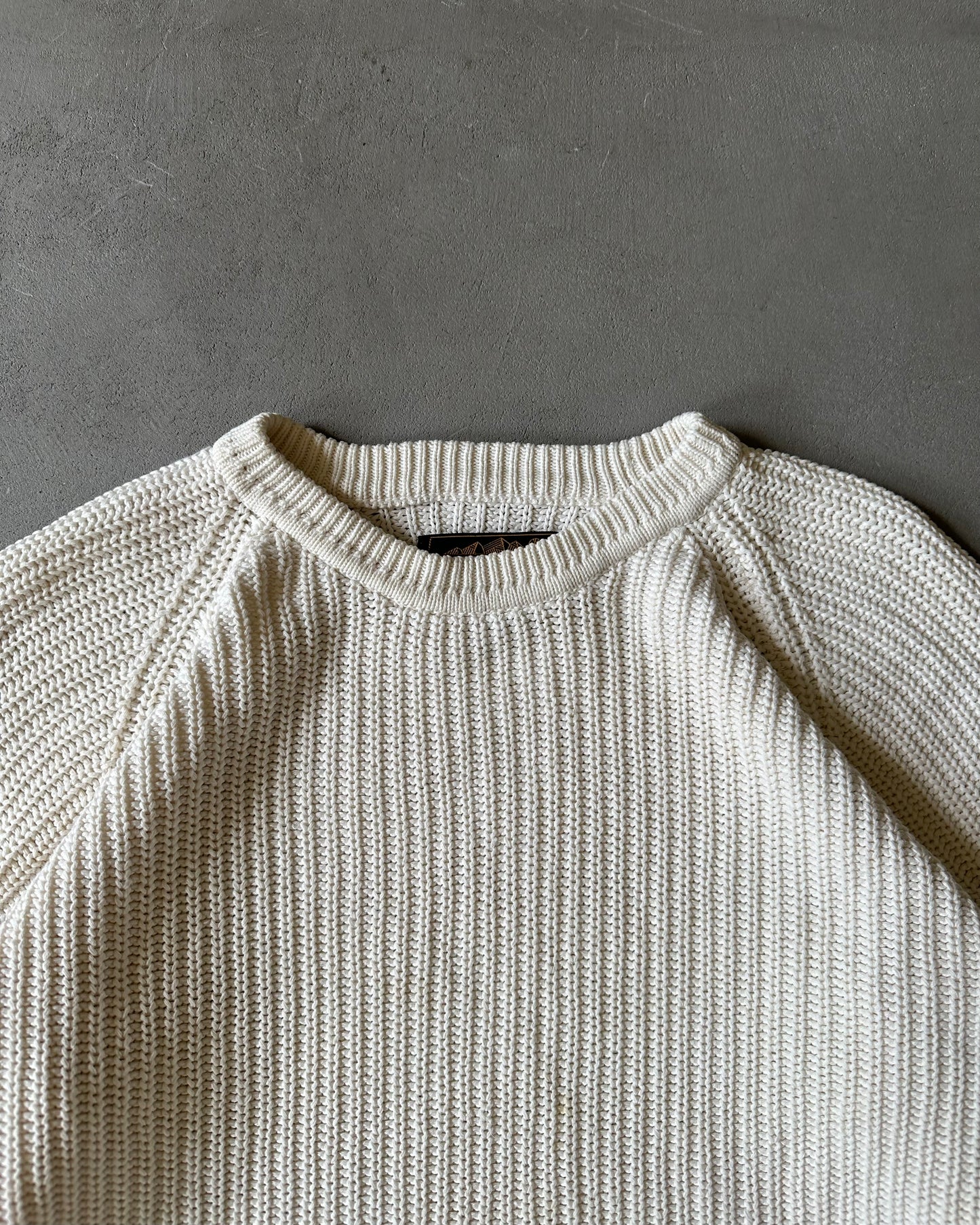 1990s - Cream Eddie Bauer Knitted Sweater - S