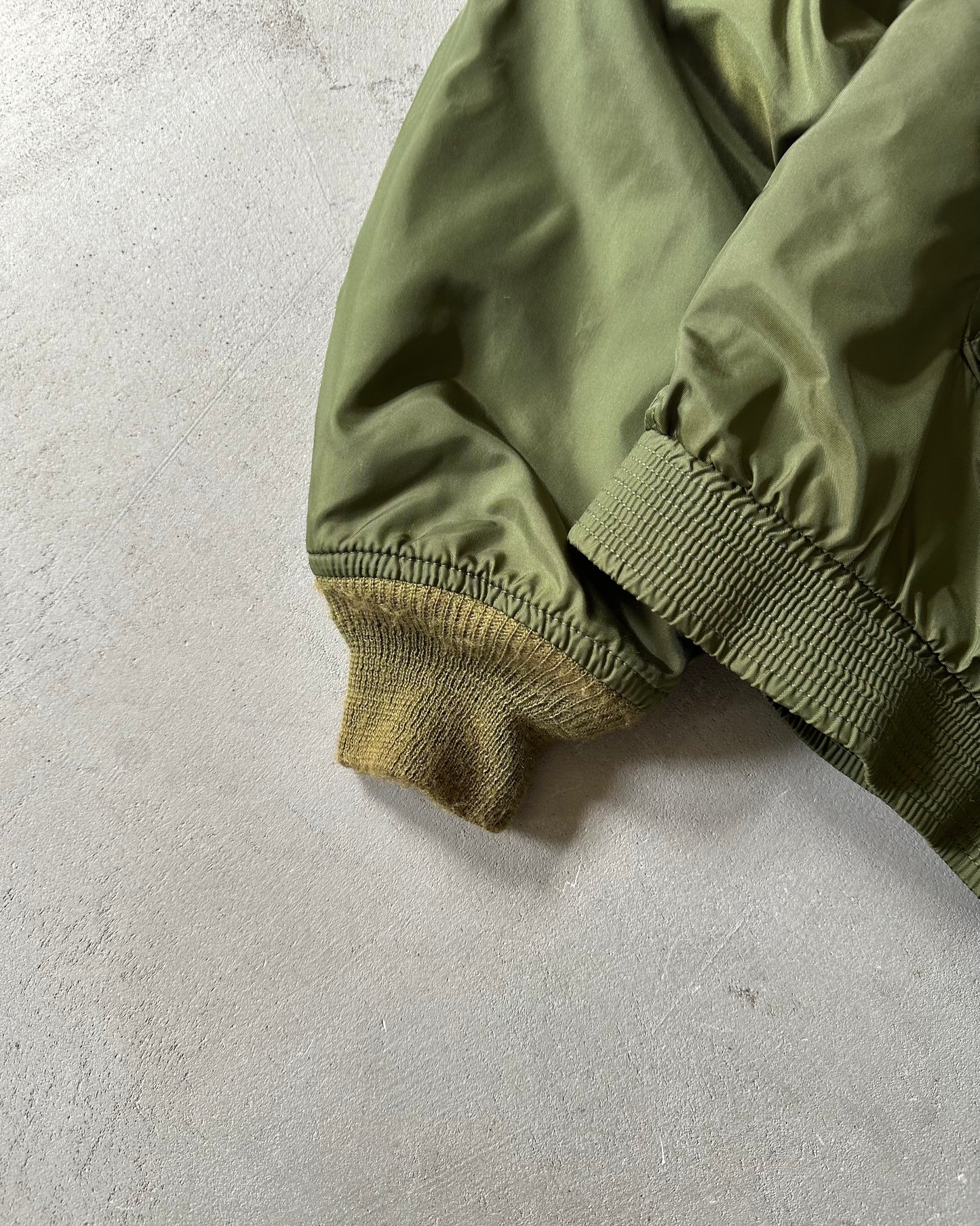 1980s - Military Green Royal Navy Bomber Jacket - L