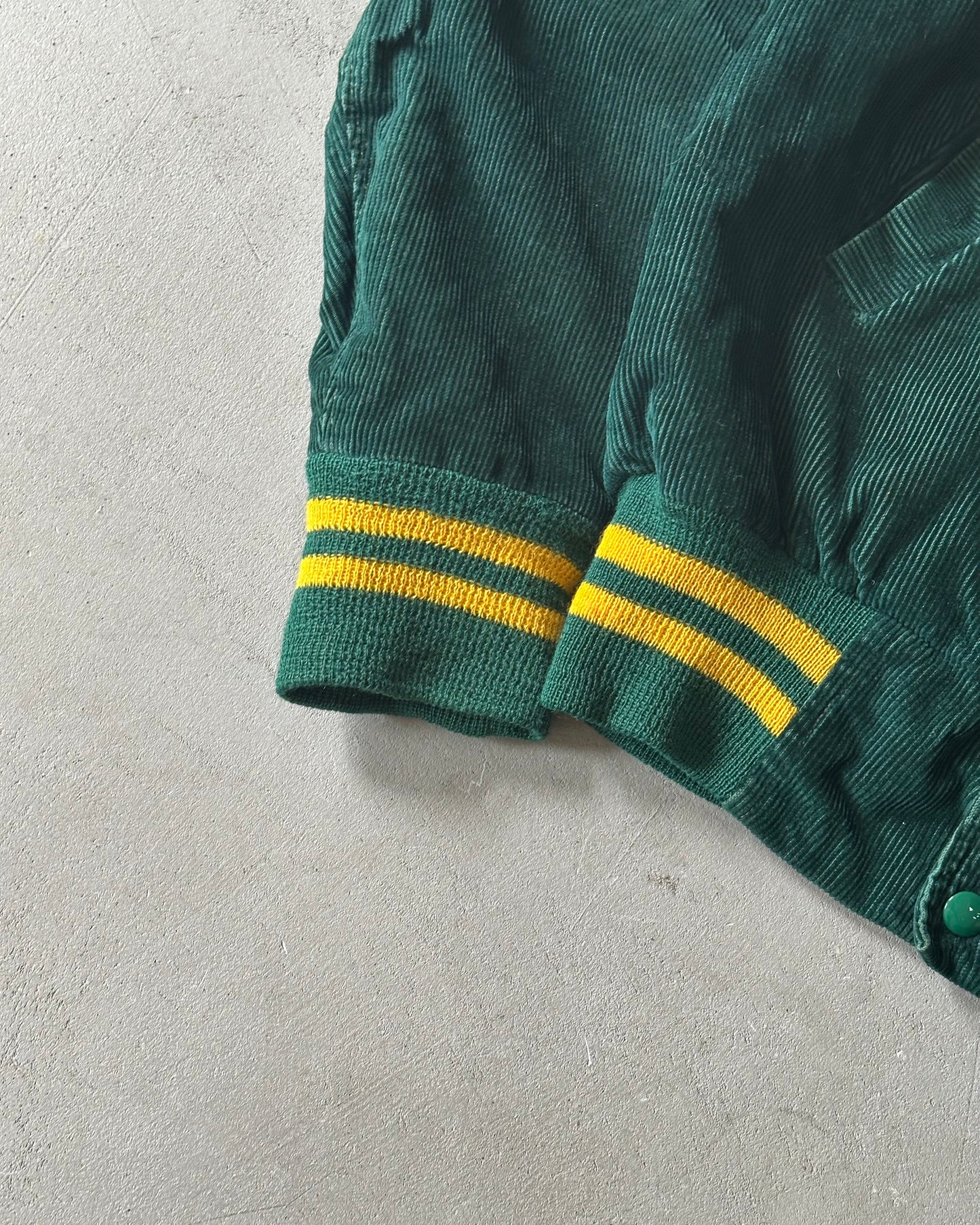 1970s - Green Corduroy Beamsville Varsity Jacket - (W)S