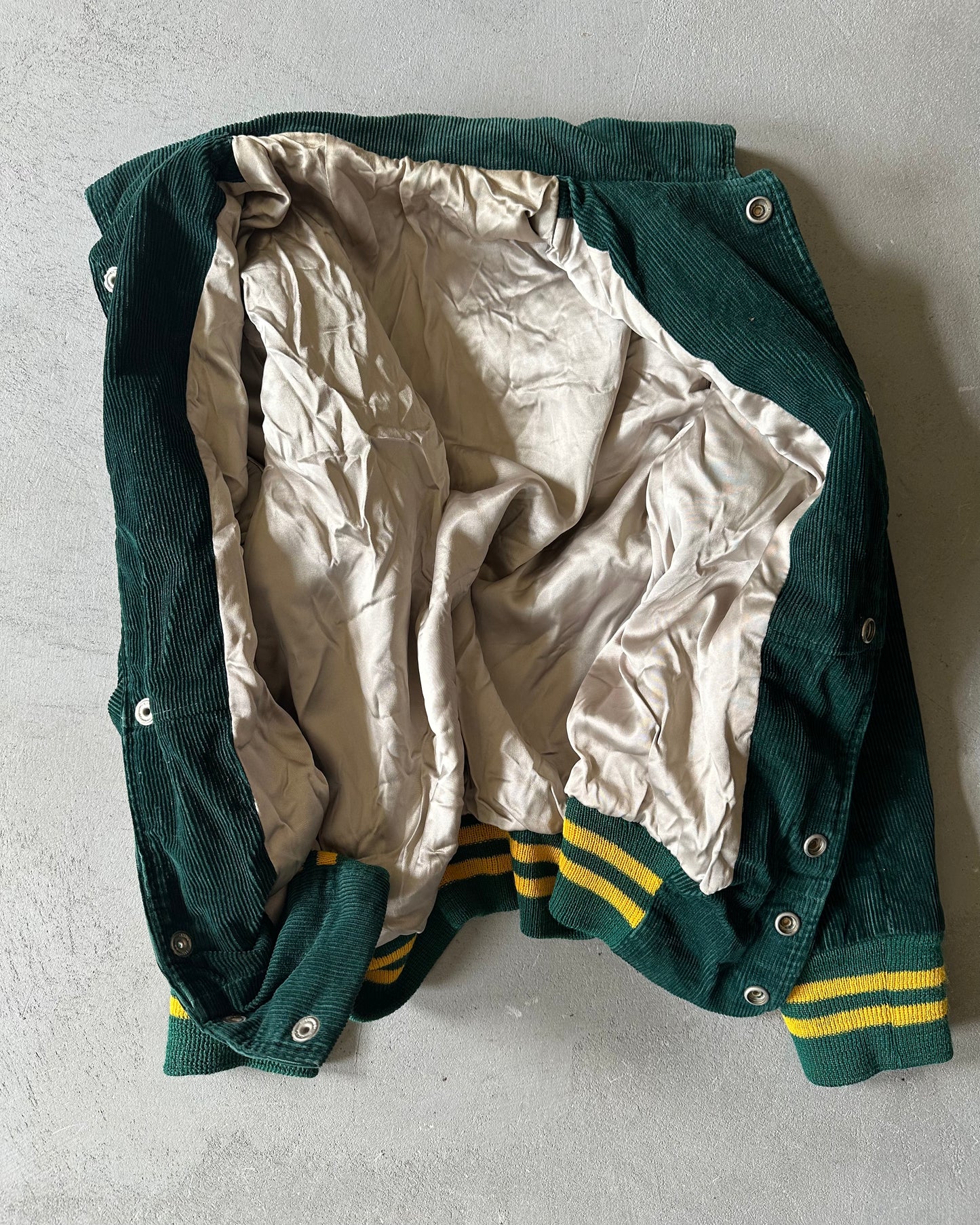 1970s - Green Corduroy Beamsville Varsity Jacket - (W)S