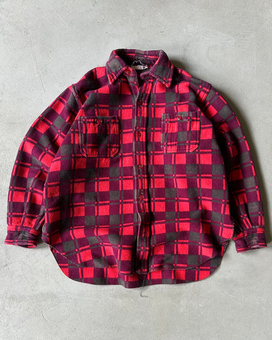 1970s - Red/Grey Champion Plaid Shirt - S