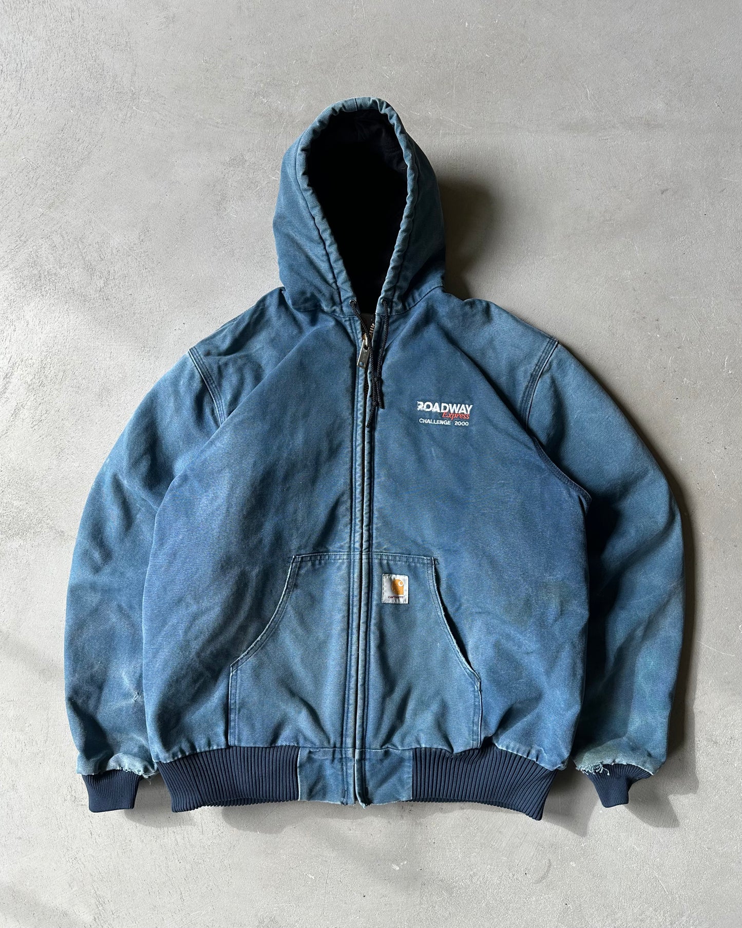 2000s - Distressed Blue Carhartt Jelly Fish Hooded Jacket - L/XL