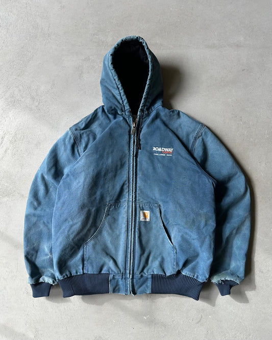 2000s - Distressed Blue Carhartt Jelly Fish Hooded Jacket - L/XL