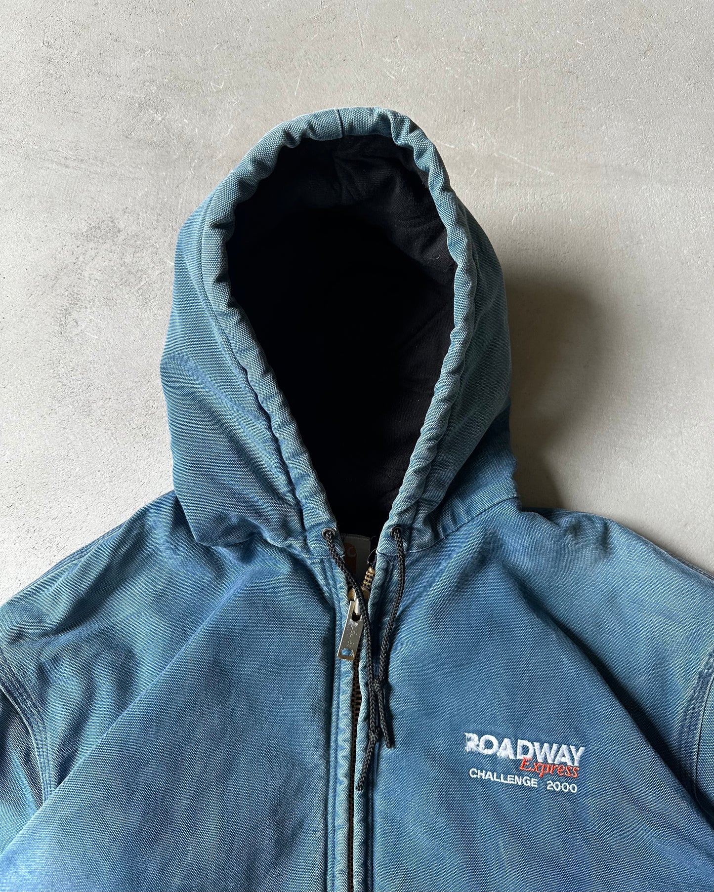 2000s - Distressed Blue Carhartt Jelly Fish Hooded Jacket - L/XL