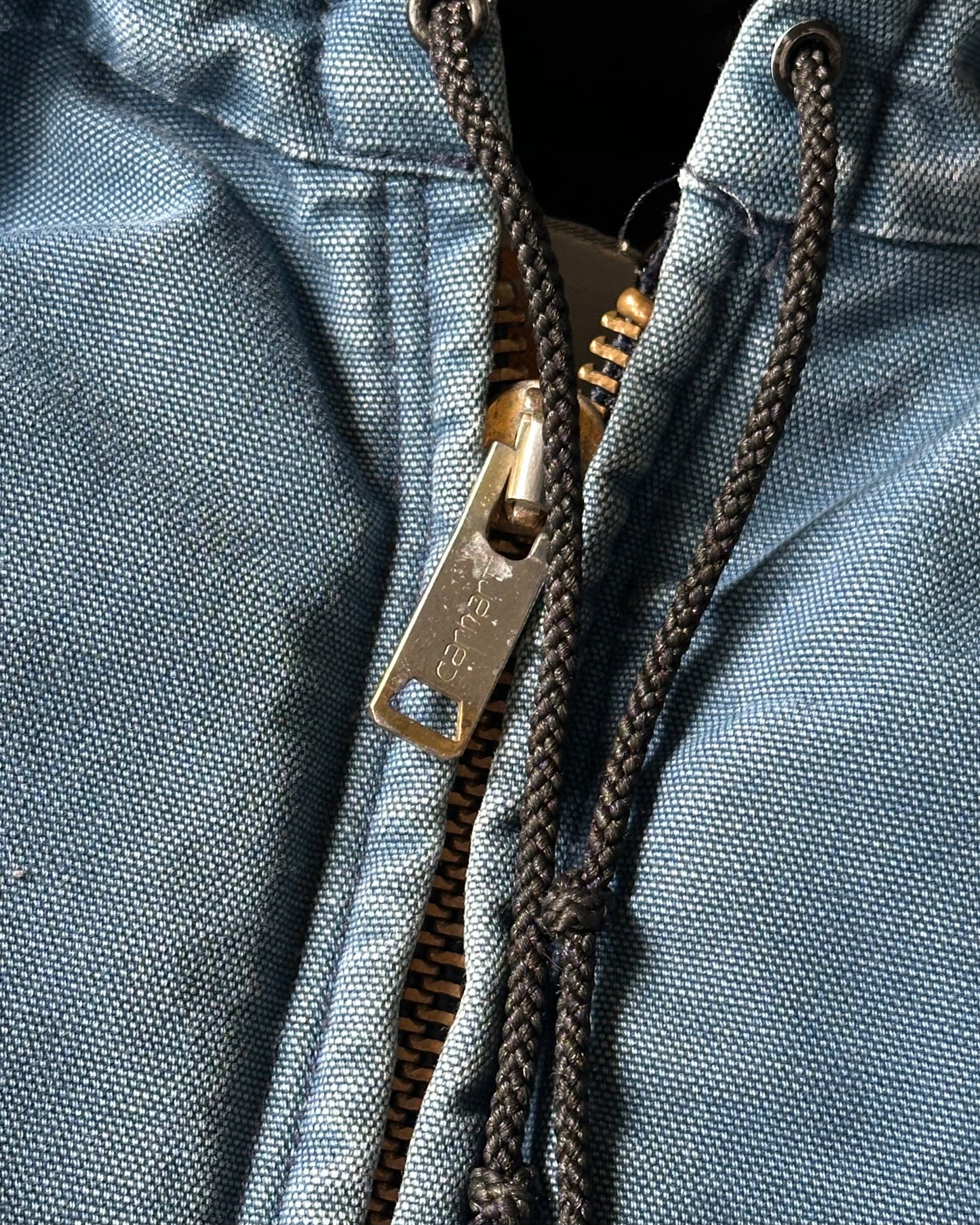 2000s - Distressed Blue Carhartt Jelly Fish Hooded Jacket - L/XL