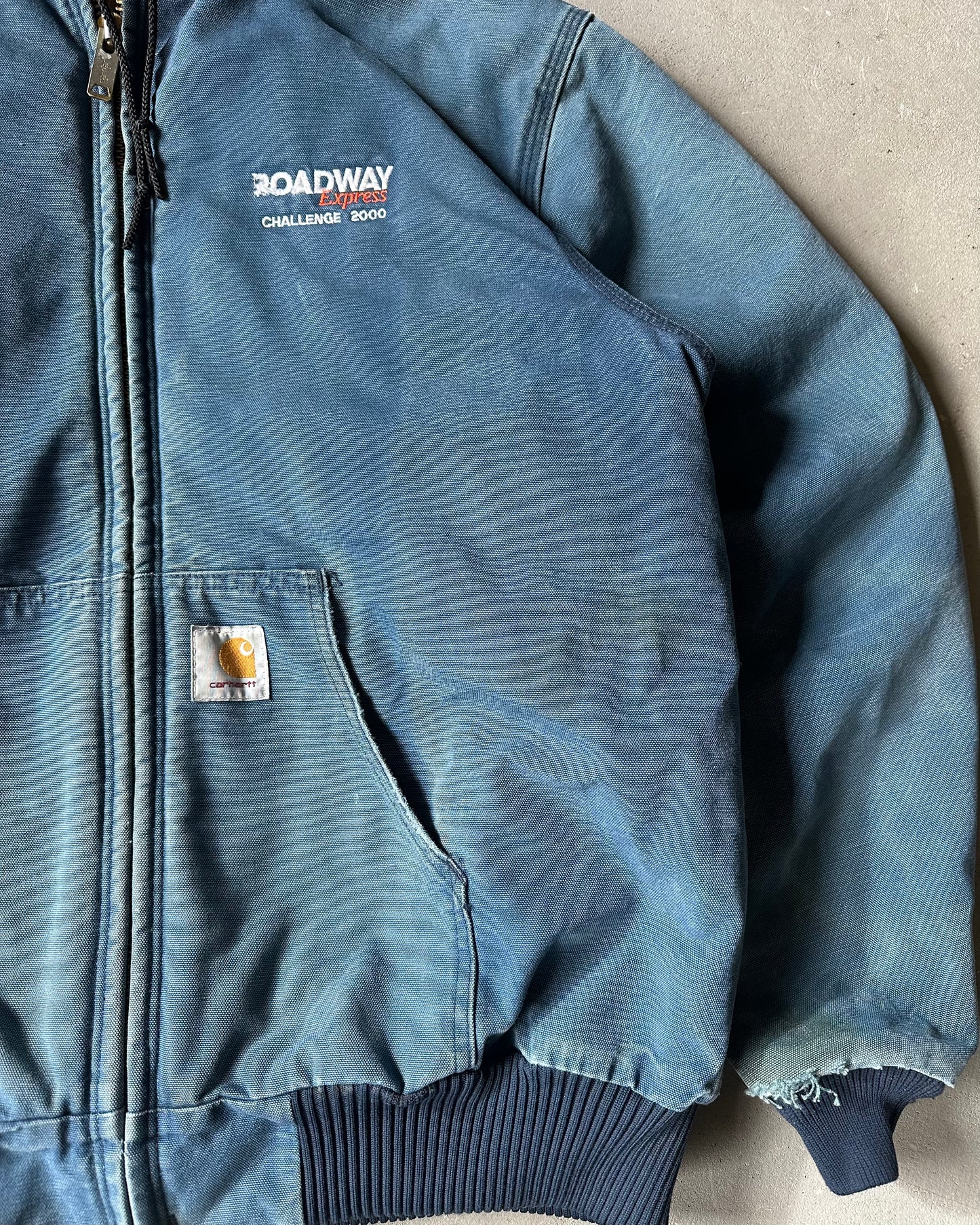 2000s - Distressed Blue Carhartt Jelly Fish Hooded Jacket - L/XL