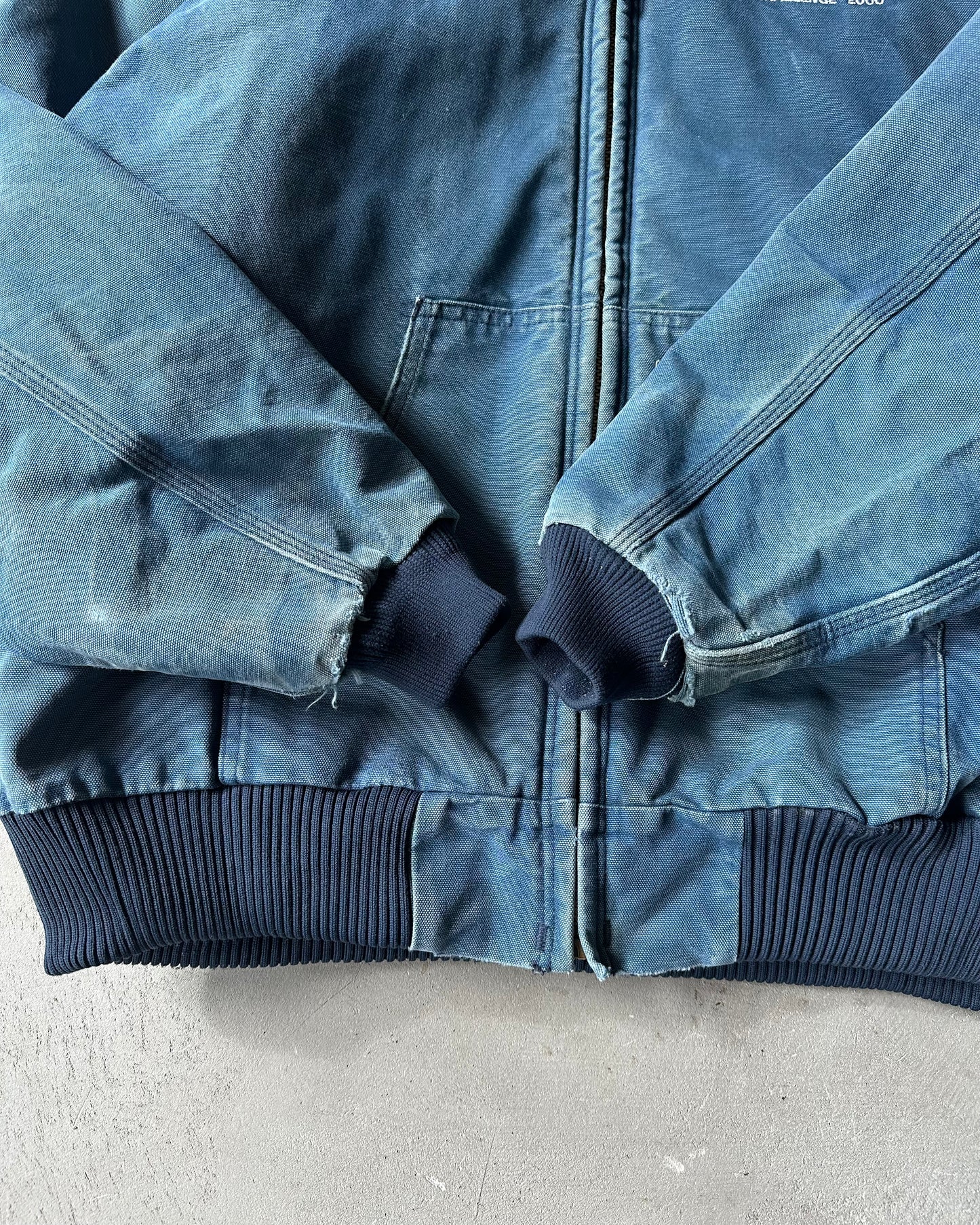 2000s - Distressed Blue Carhartt Jelly Fish Hooded Jacket - L/XL