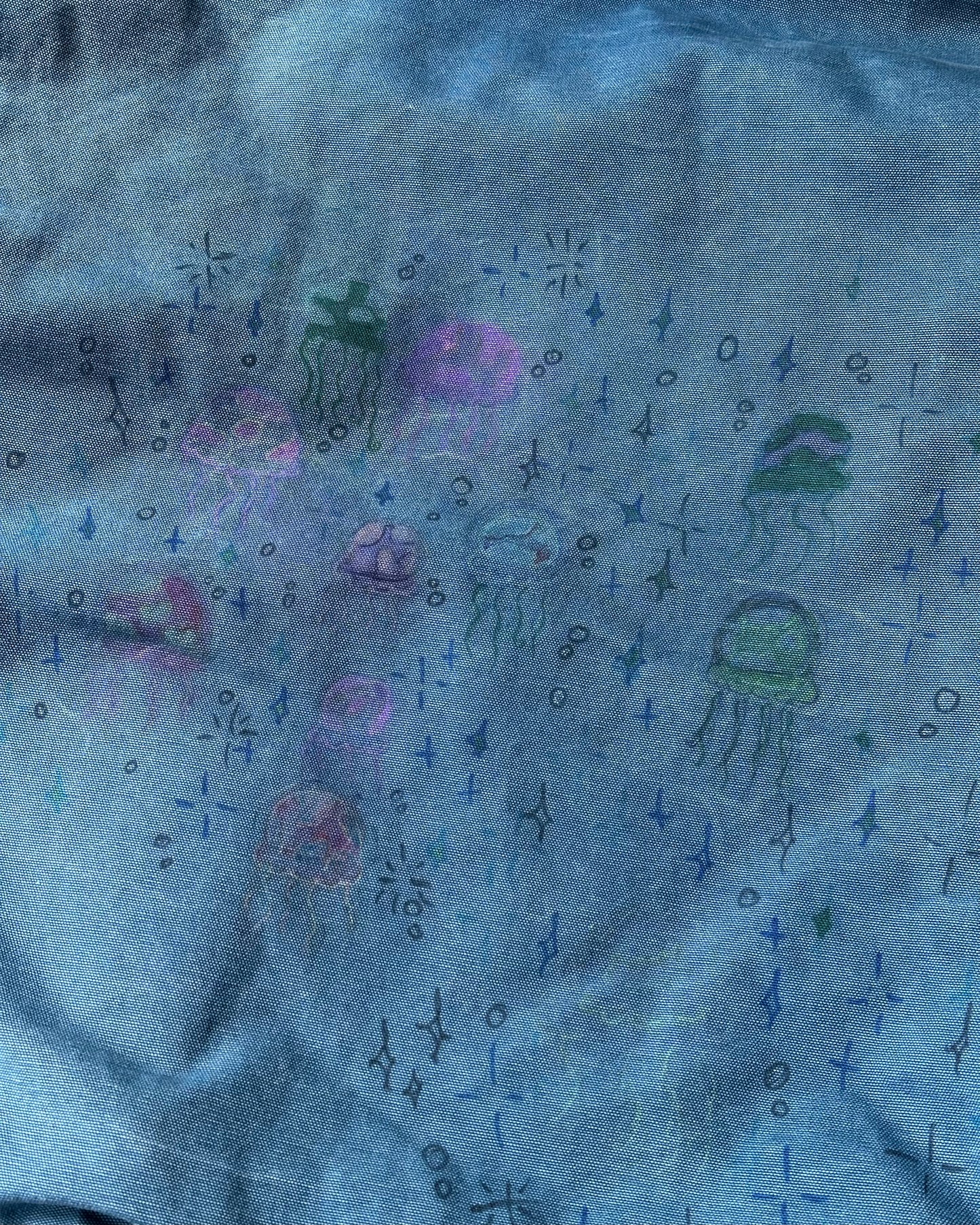 2000s - Distressed Blue Carhartt Jelly Fish Hooded Jacket - L/XL