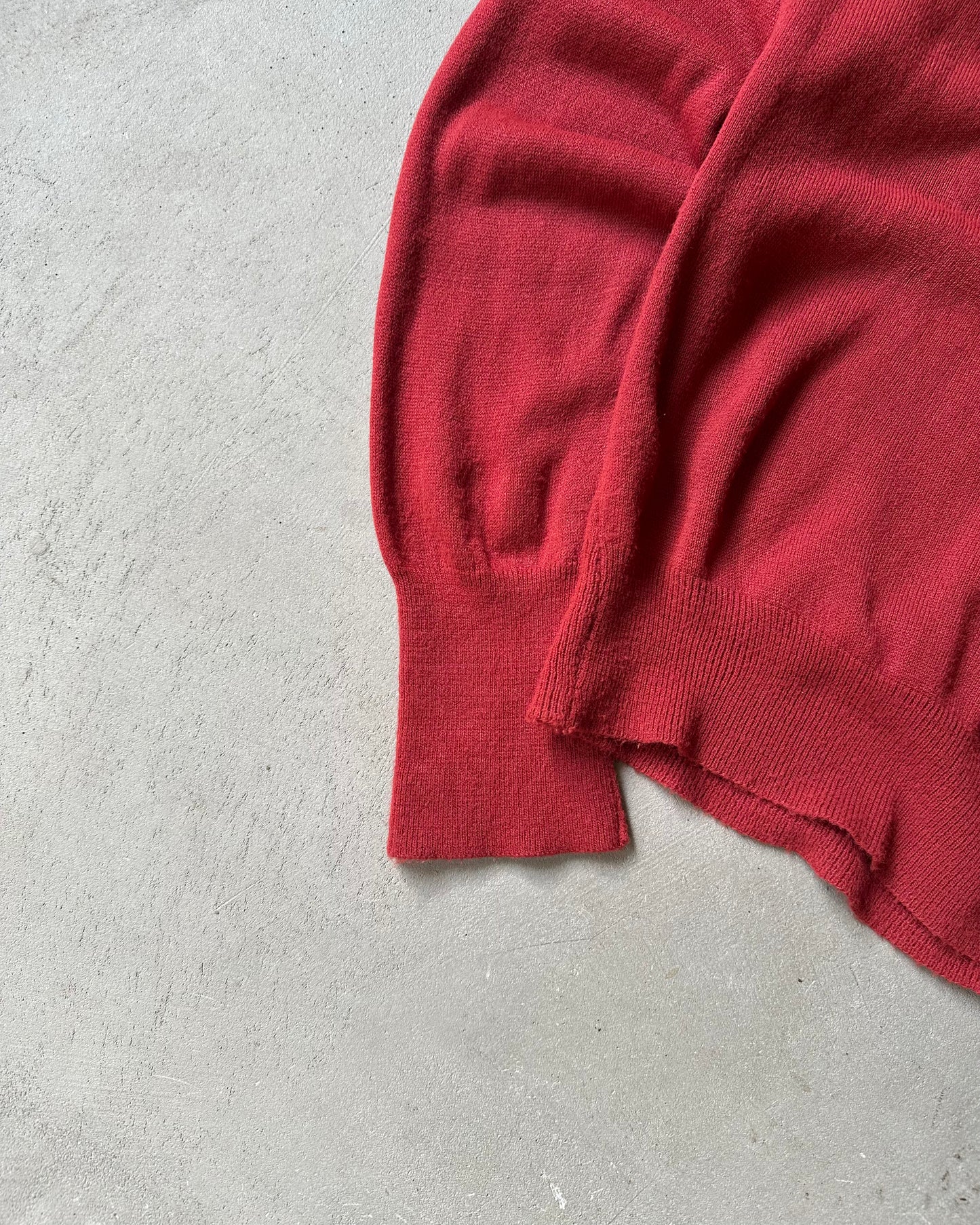1990s - Brick Lacoste V Sweater - L