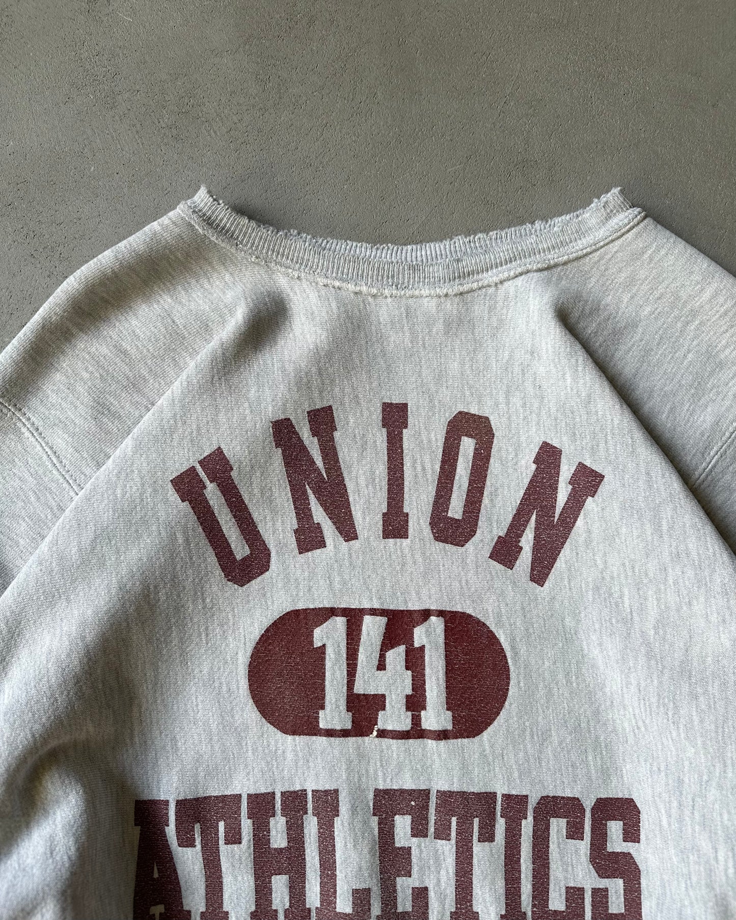 1990s - Distressed Grey Union Crewneck - M