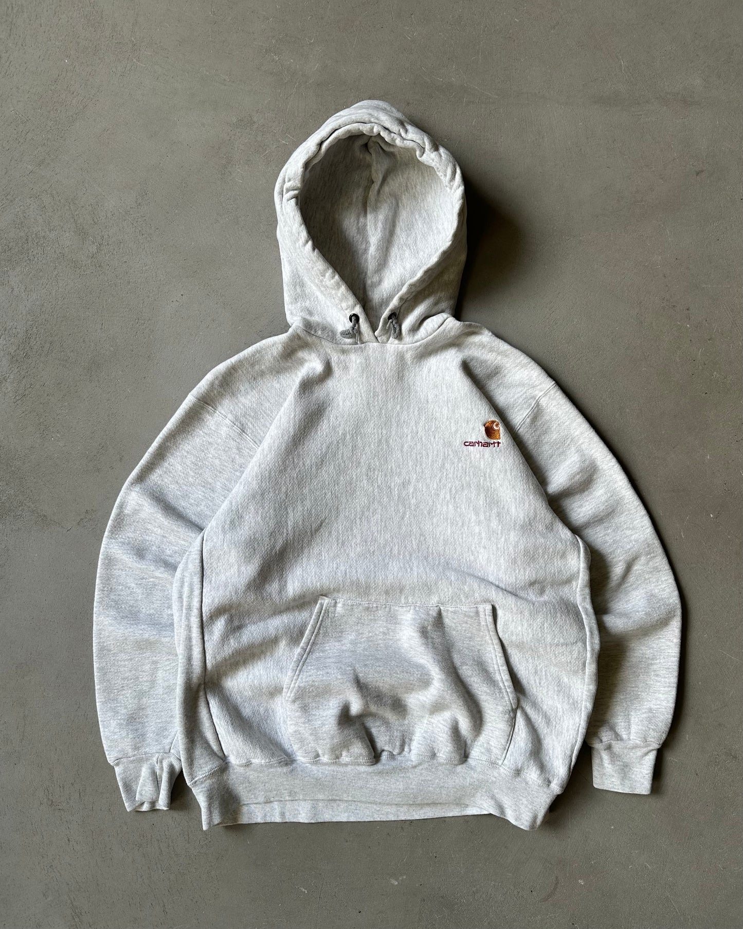 1990s - Ash Grey Carhartt Hoodie - M