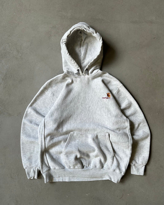1990s - Ash Grey Carhartt Hoodie - M