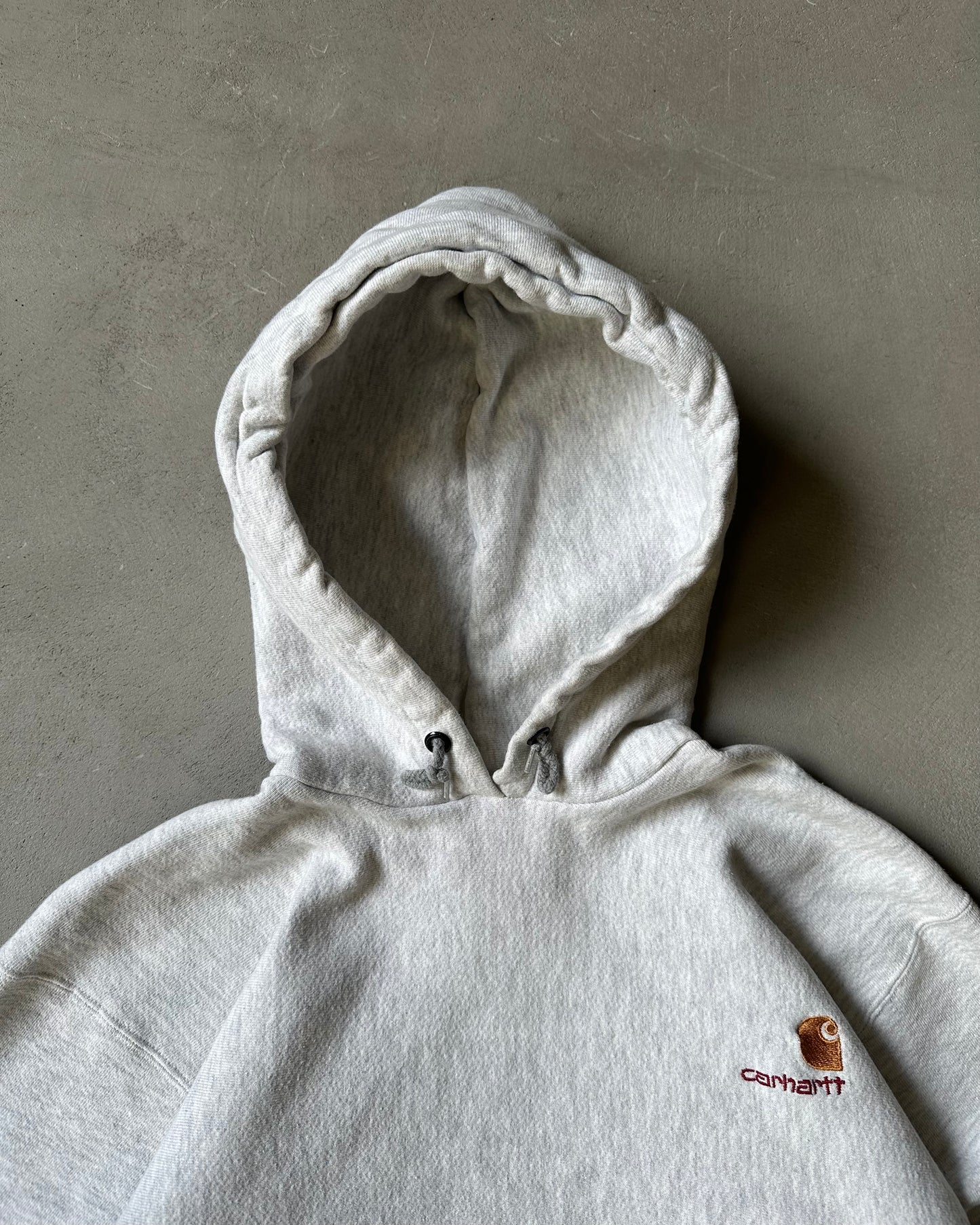 1990s - Ash Grey Carhartt Hoodie - M