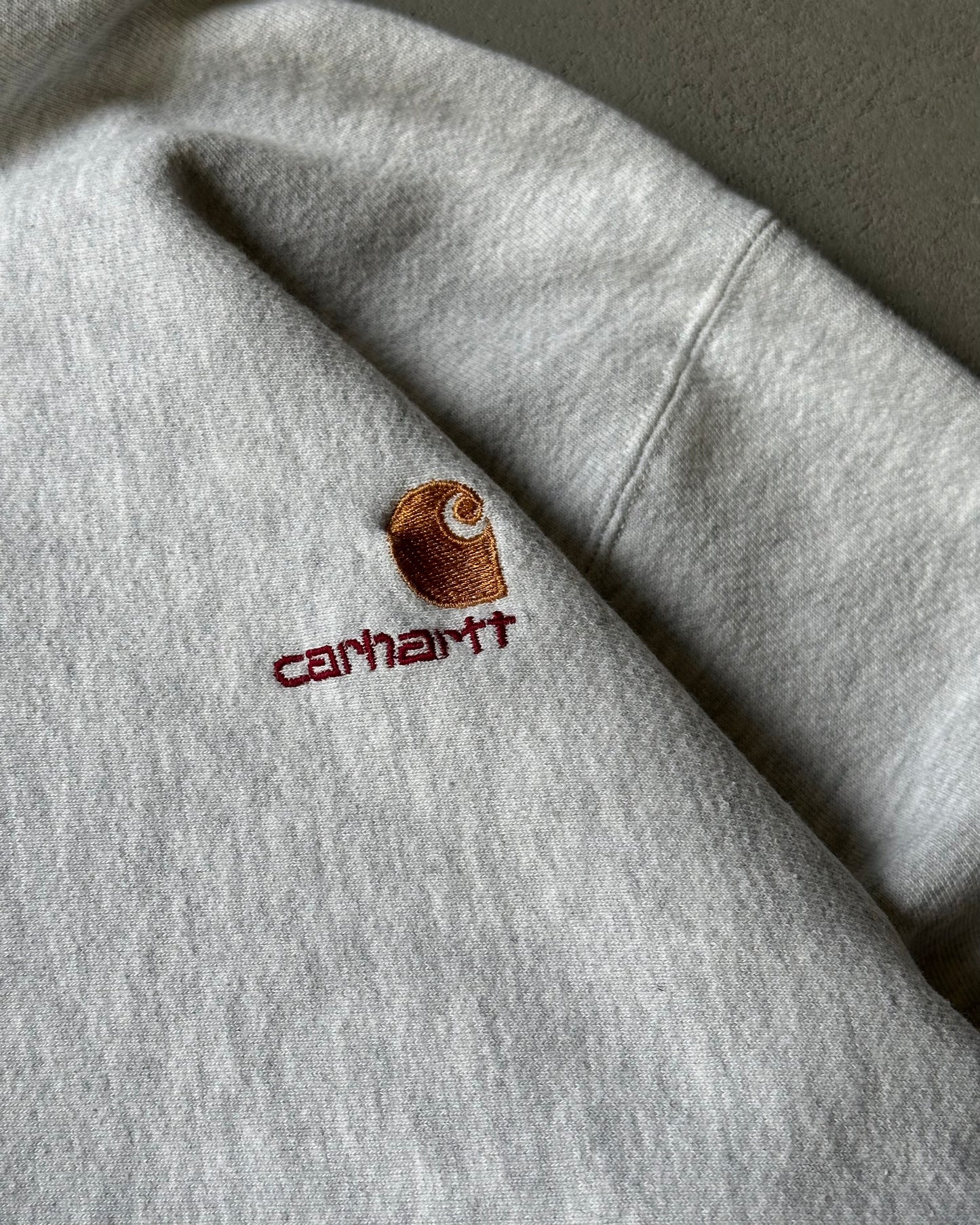 1990s - Ash Grey Carhartt Hoodie - M