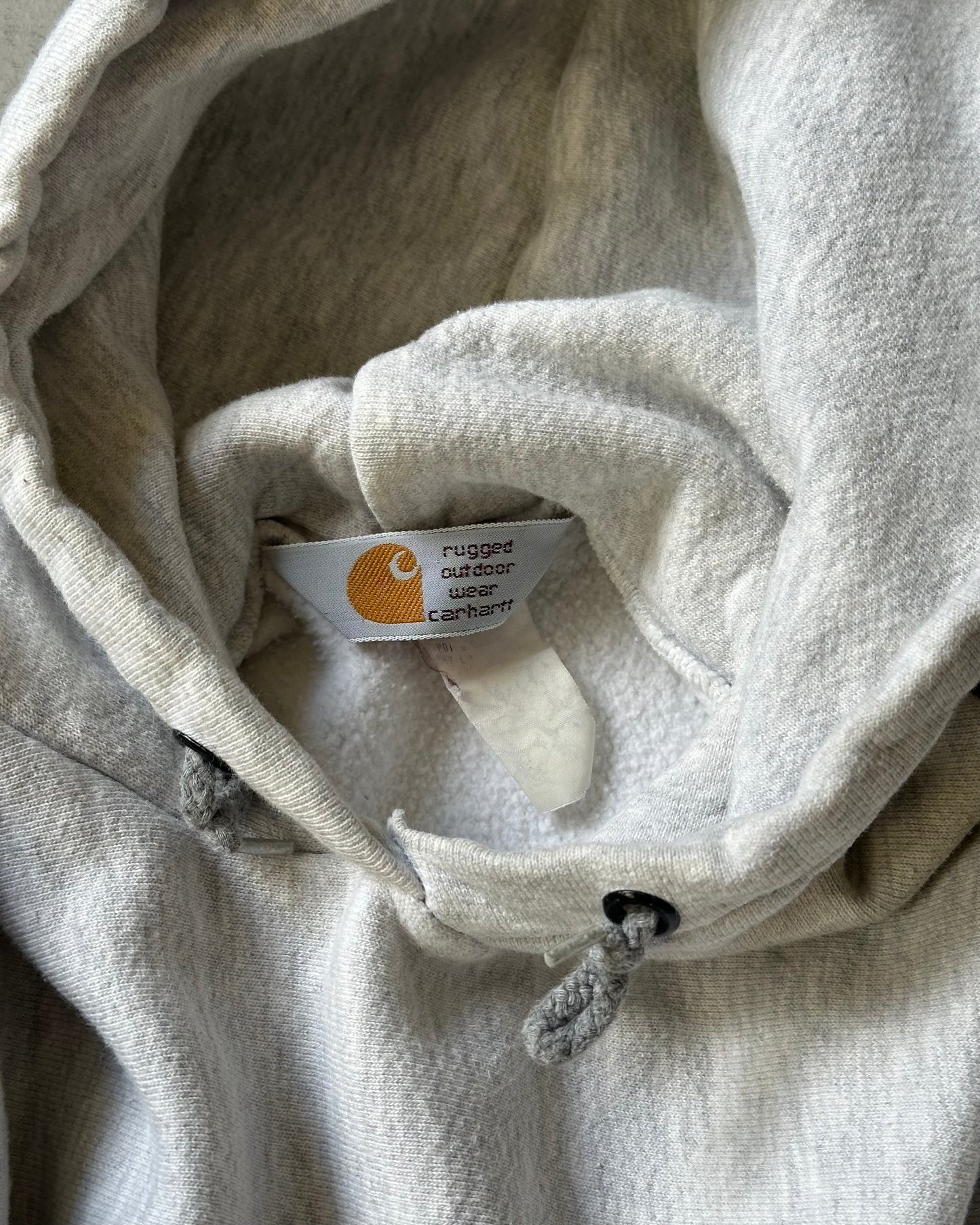 1990s - Ash Grey Carhartt Hoodie - M