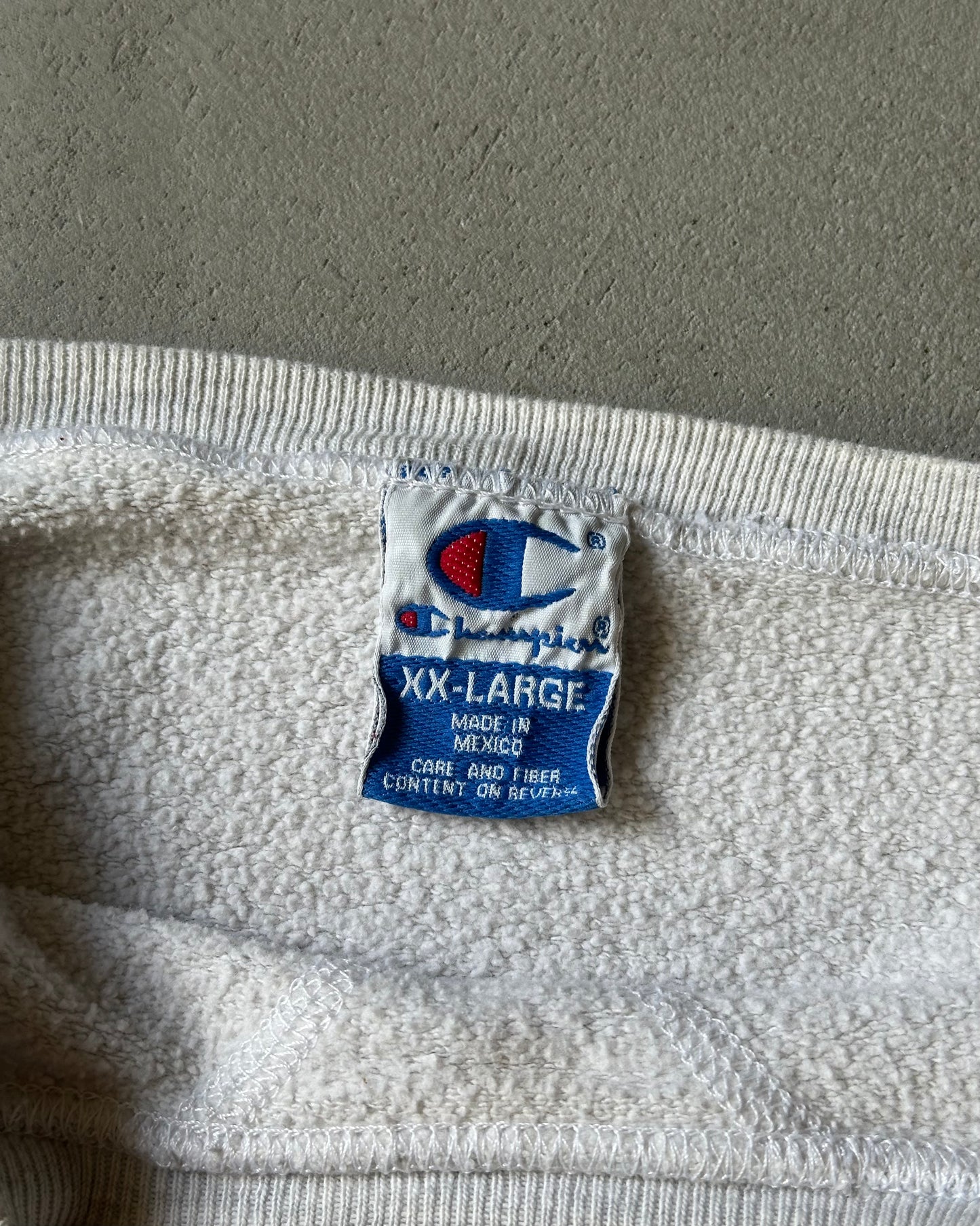 1990s - Distressed Ash Grey River Falls Champion Crewneck - L/XL
