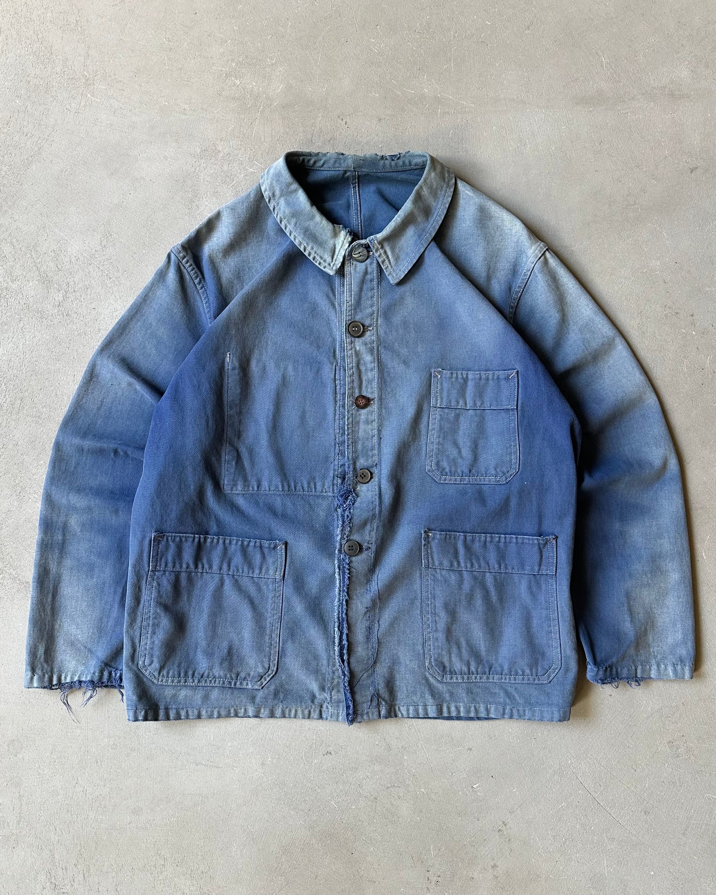 1960s - Distressed Blue Euro Chore - M/L