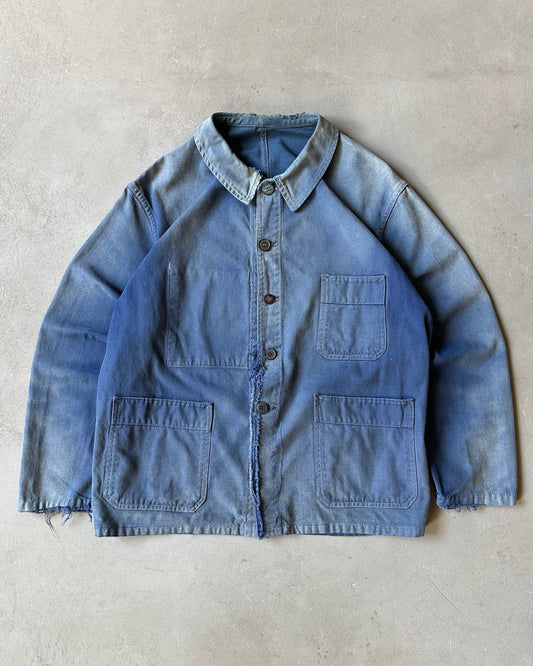 1960s - Distressed Blue Euro Chore - M/L