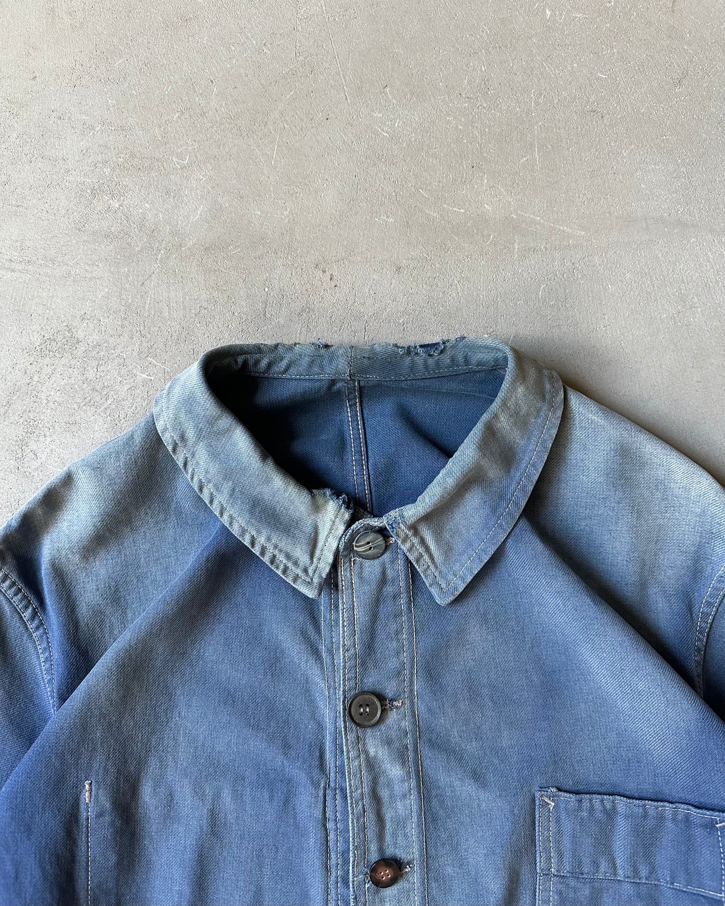 1960s - Distressed Blue Euro Chore - M/L