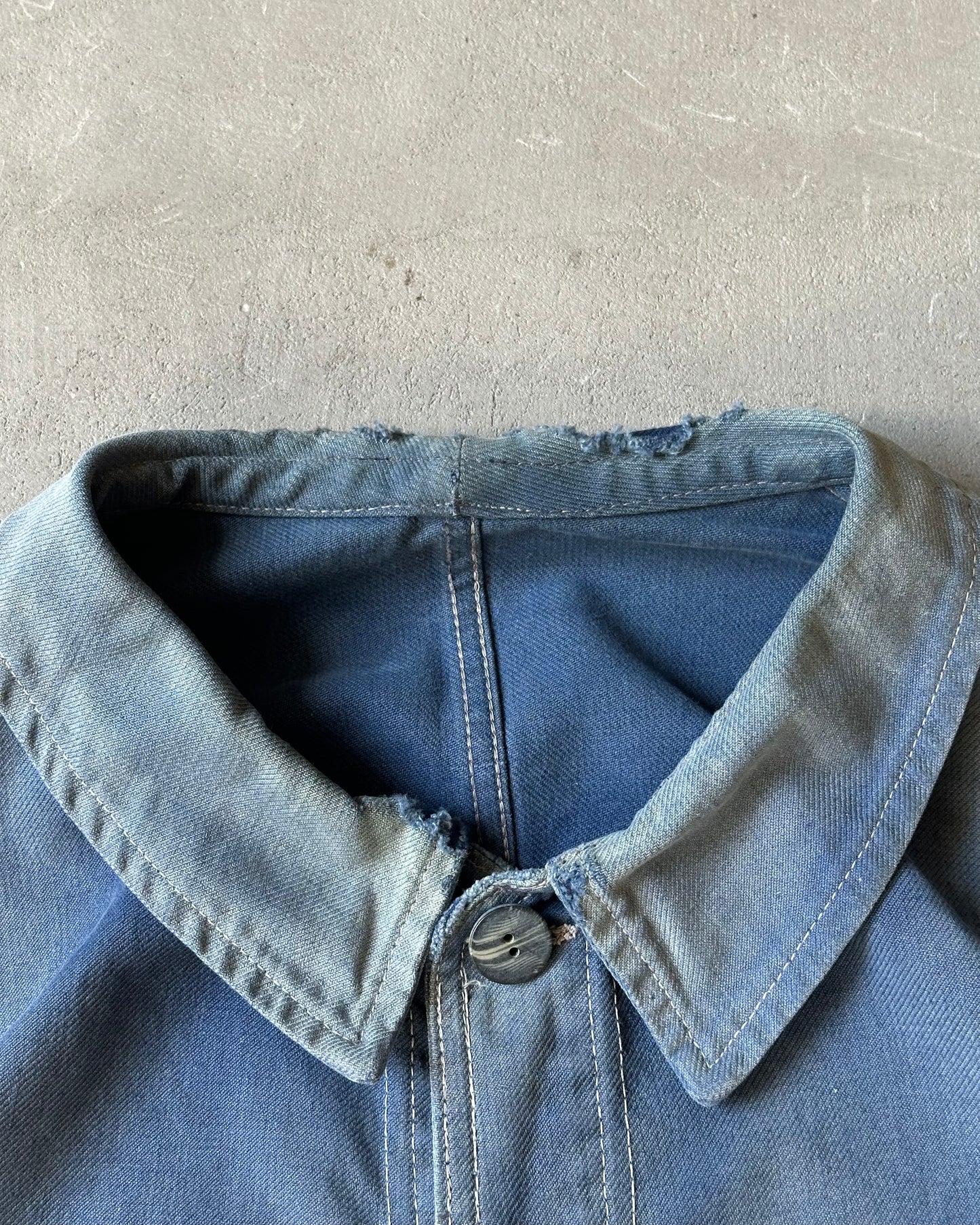 1960s - Distressed Blue Euro Chore - M/L