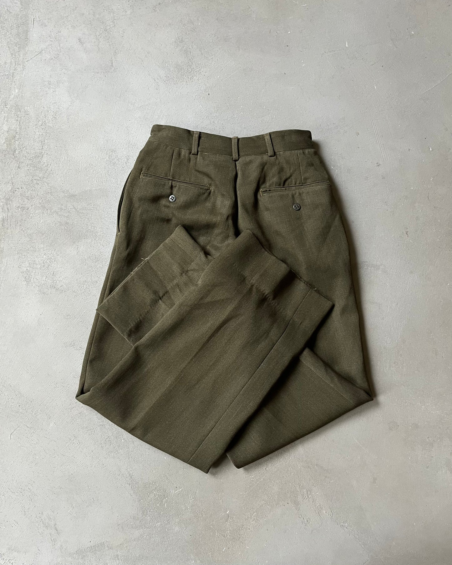 1950s - Green Military Trousers - 27x31