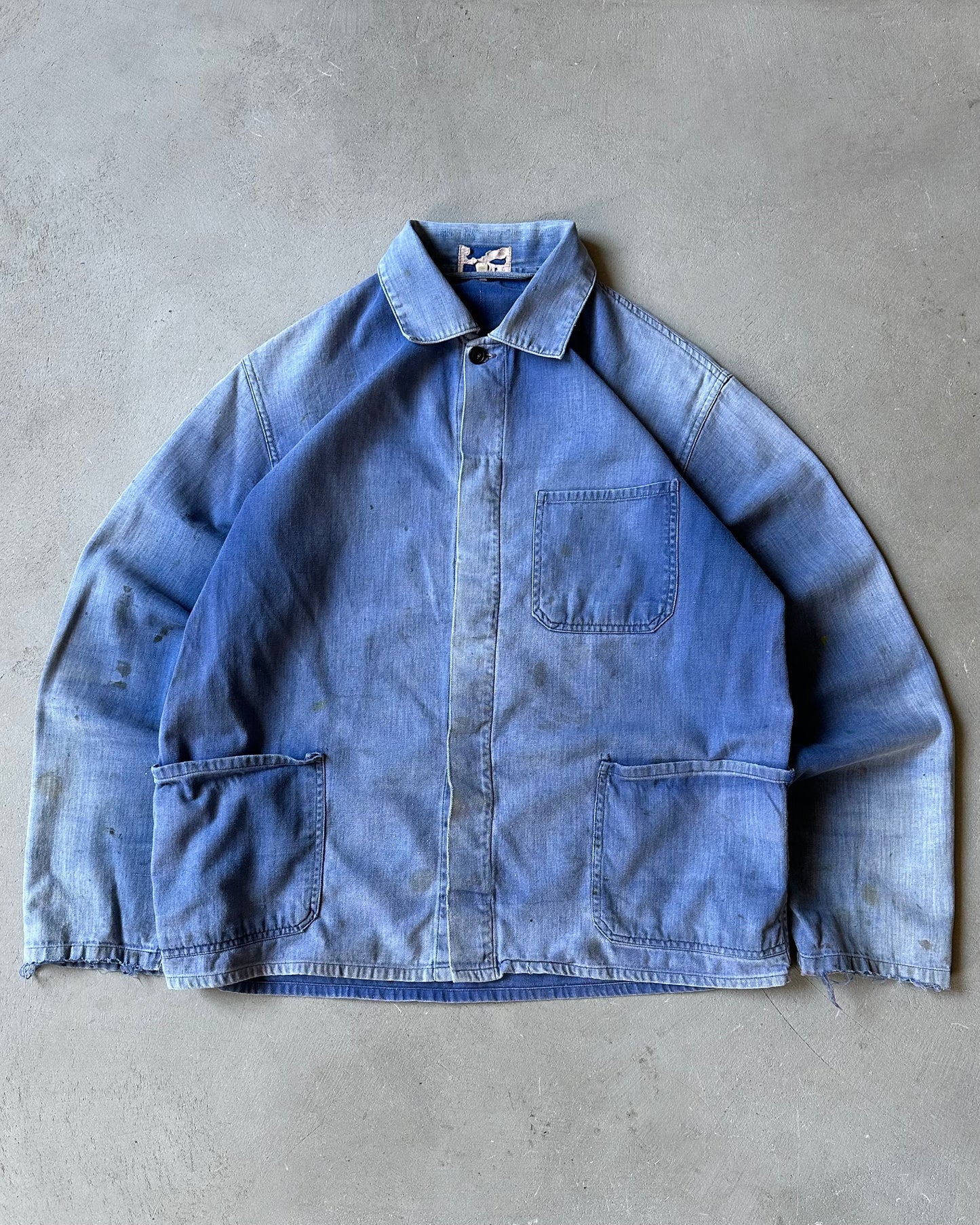 1970s - Distressed Blue Euro Chore - XS/S