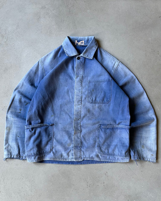 1970s - Distressed Blue Euro Chore - XS/S